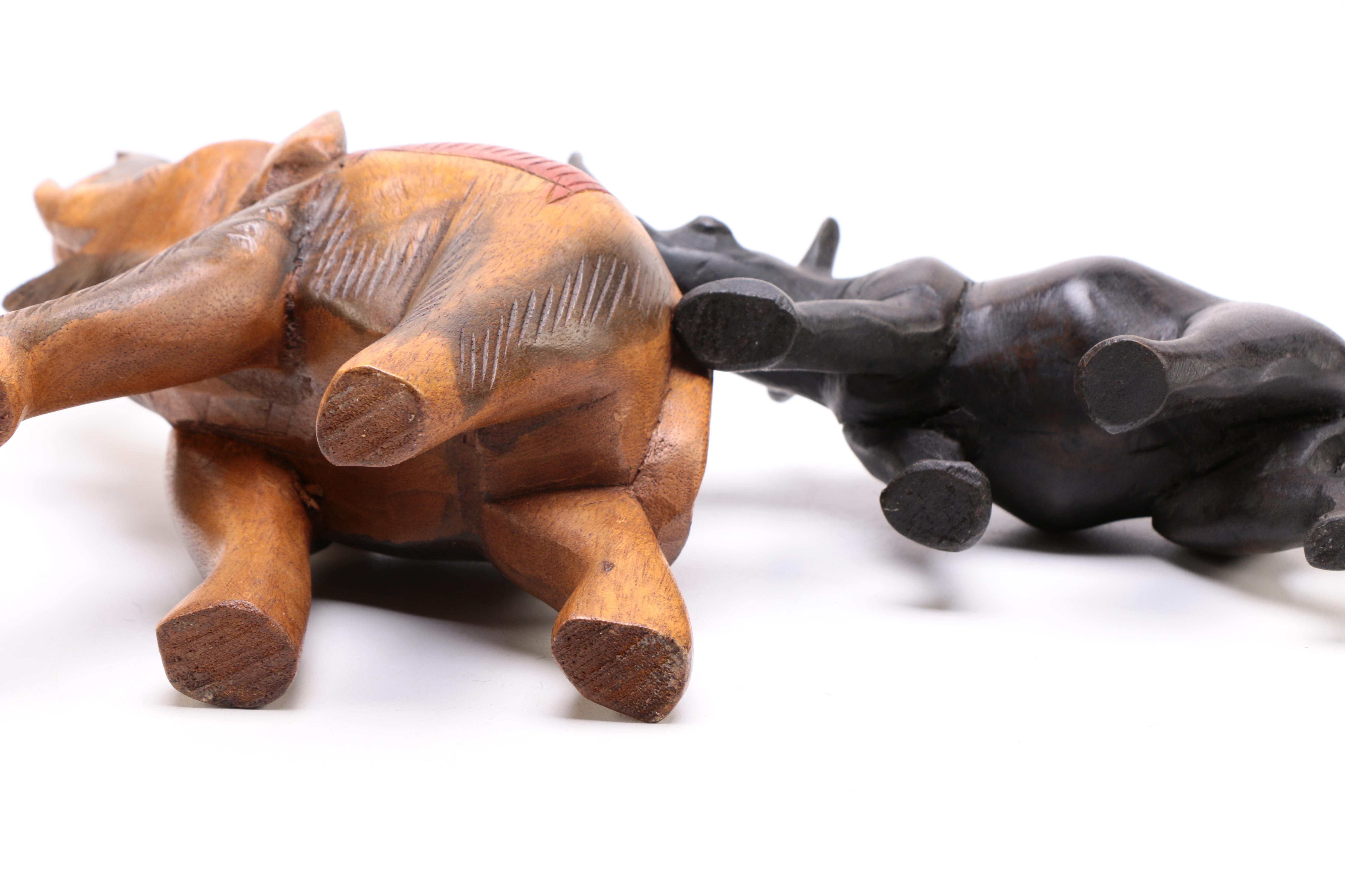 A Selection of Animal Themed Decor to Include Two Soapstone Carvings