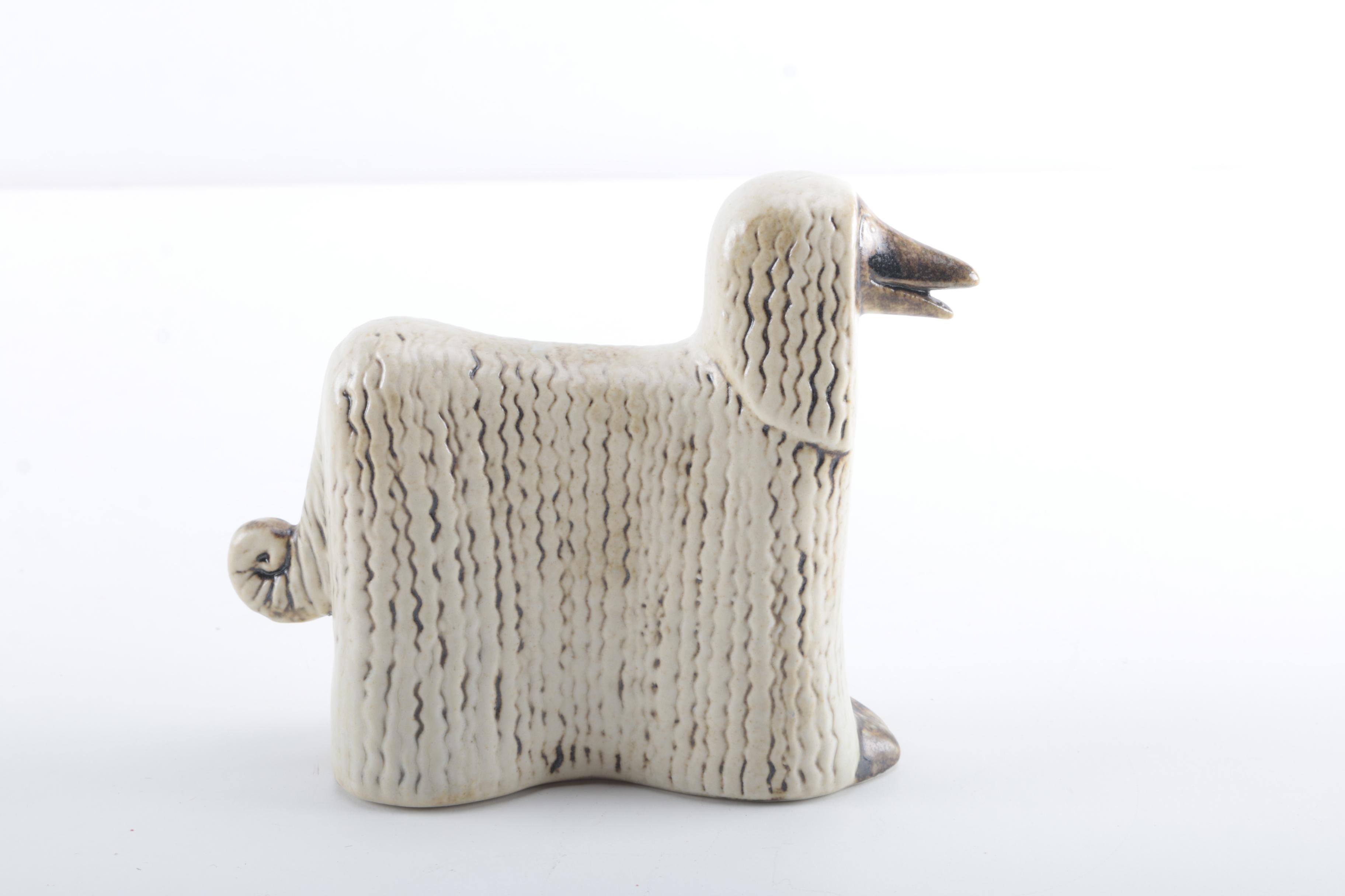 Ceramic Afghan Hound Dog Figurine by Lisa Larsson