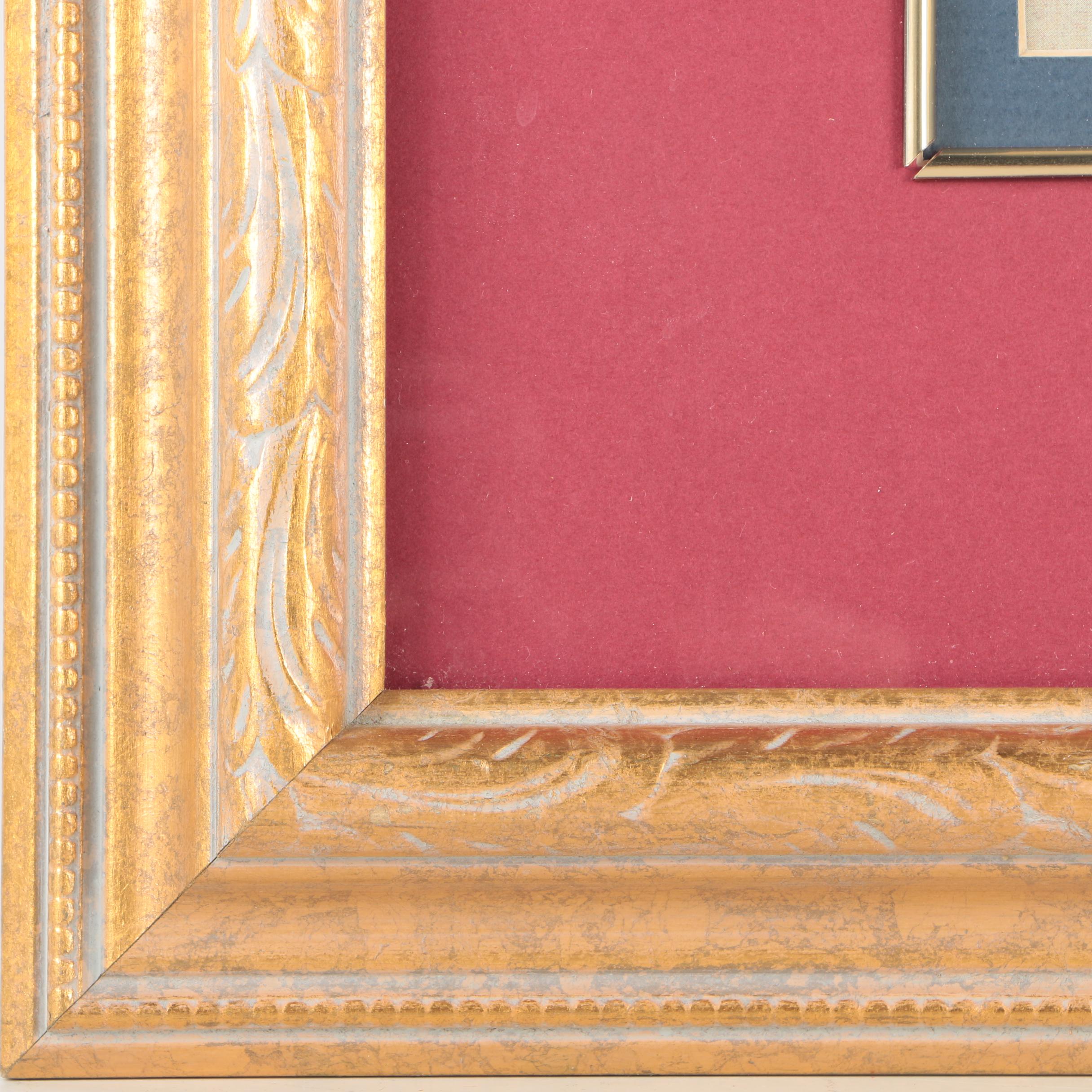 Offset Lithograph of a Small Bird on a Blossoming Plant