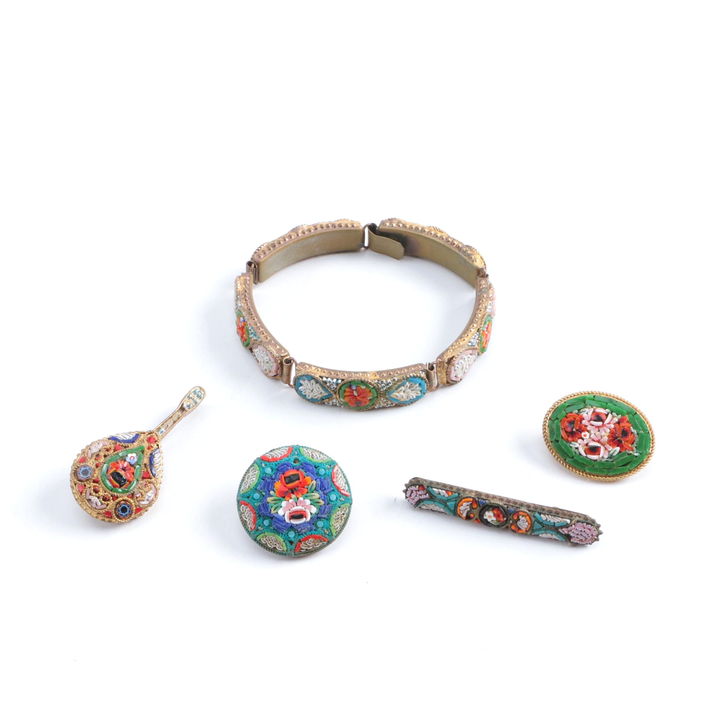 Vintage Micro Mosaic Costume Jewelry