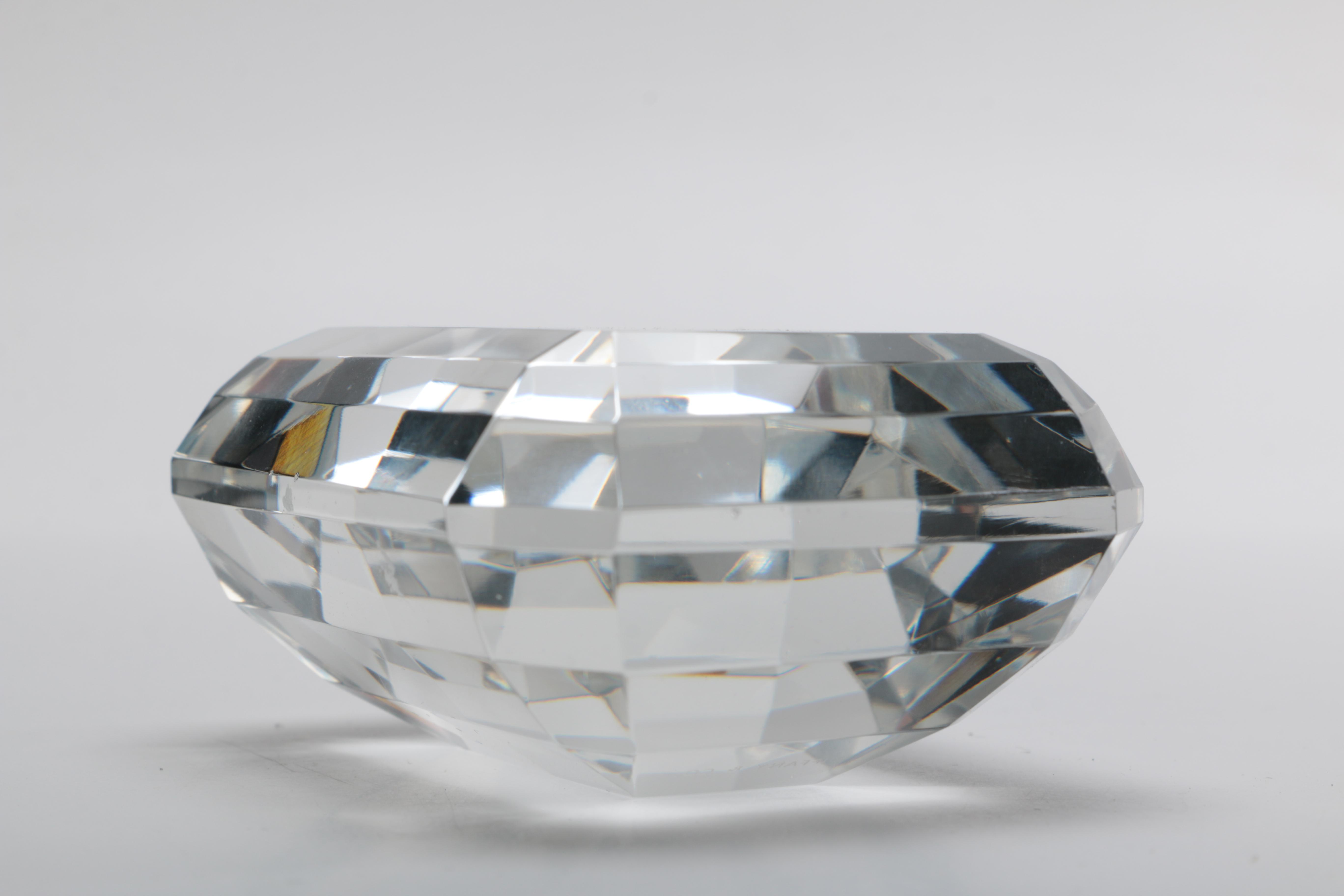 Tiffany & Co. Crystal Paperweight With Picasso Dove of Peace