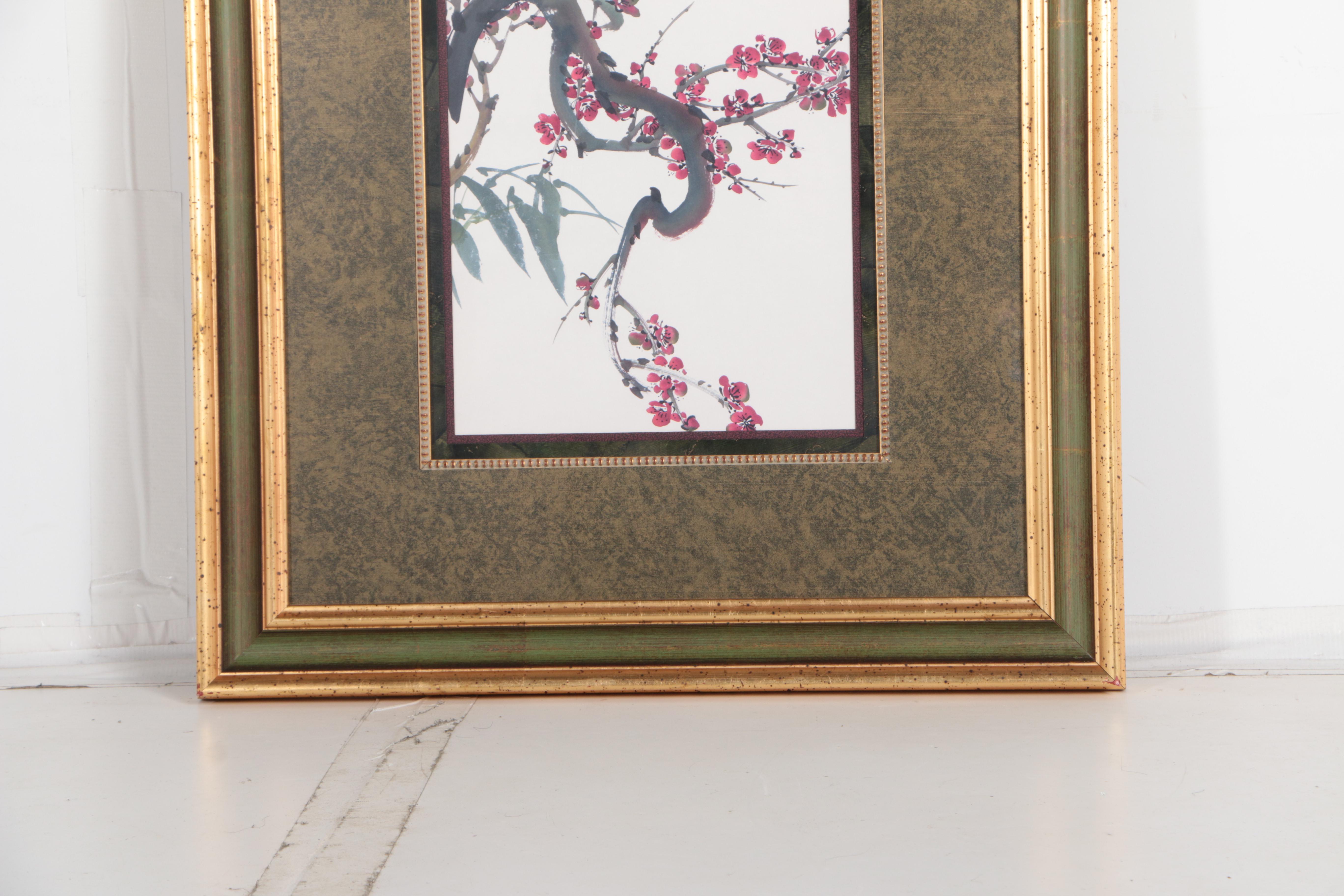 Offset Lithograph on Paper of Cherry Blossoms