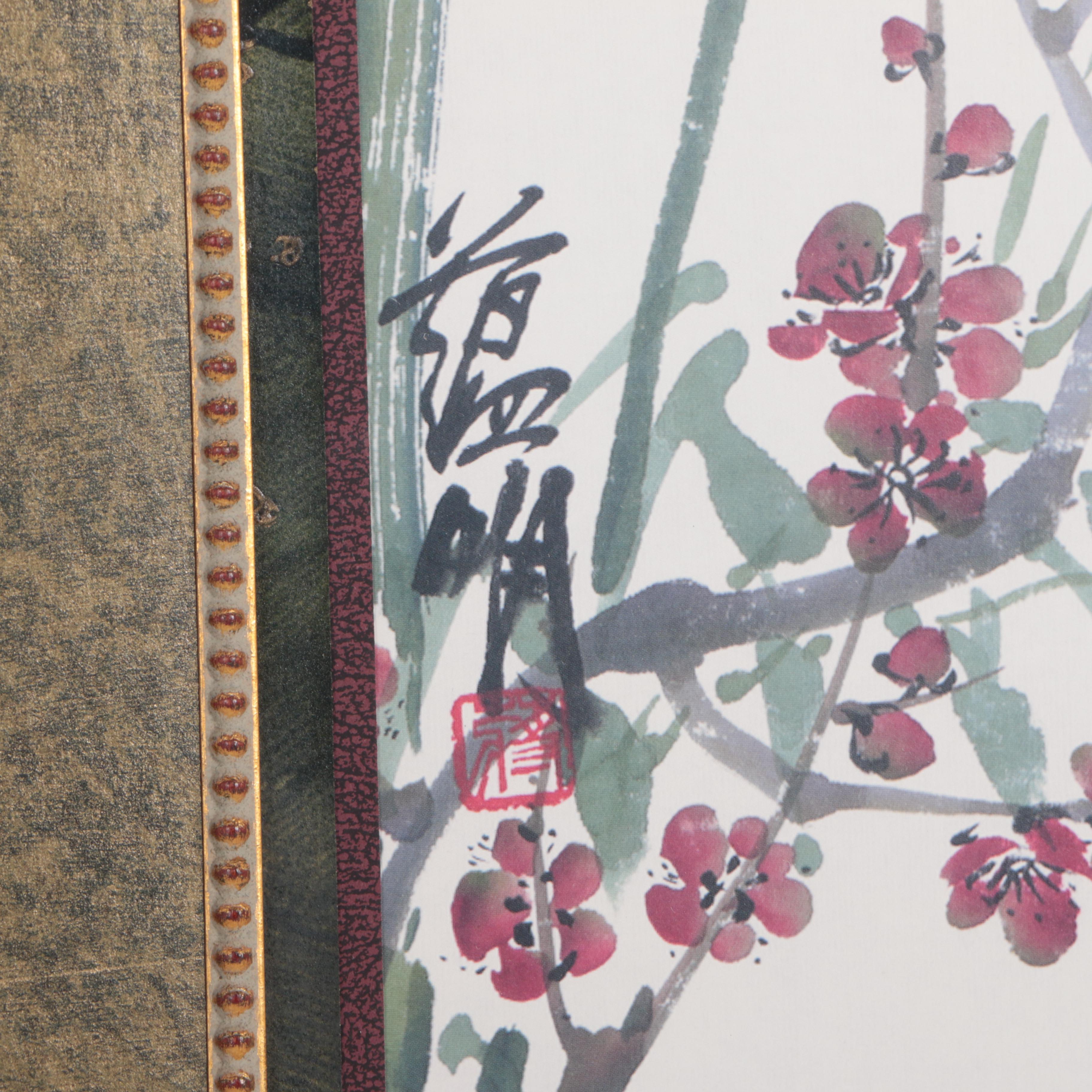 Offset Lithograph on Paper of Cherry Blossoms