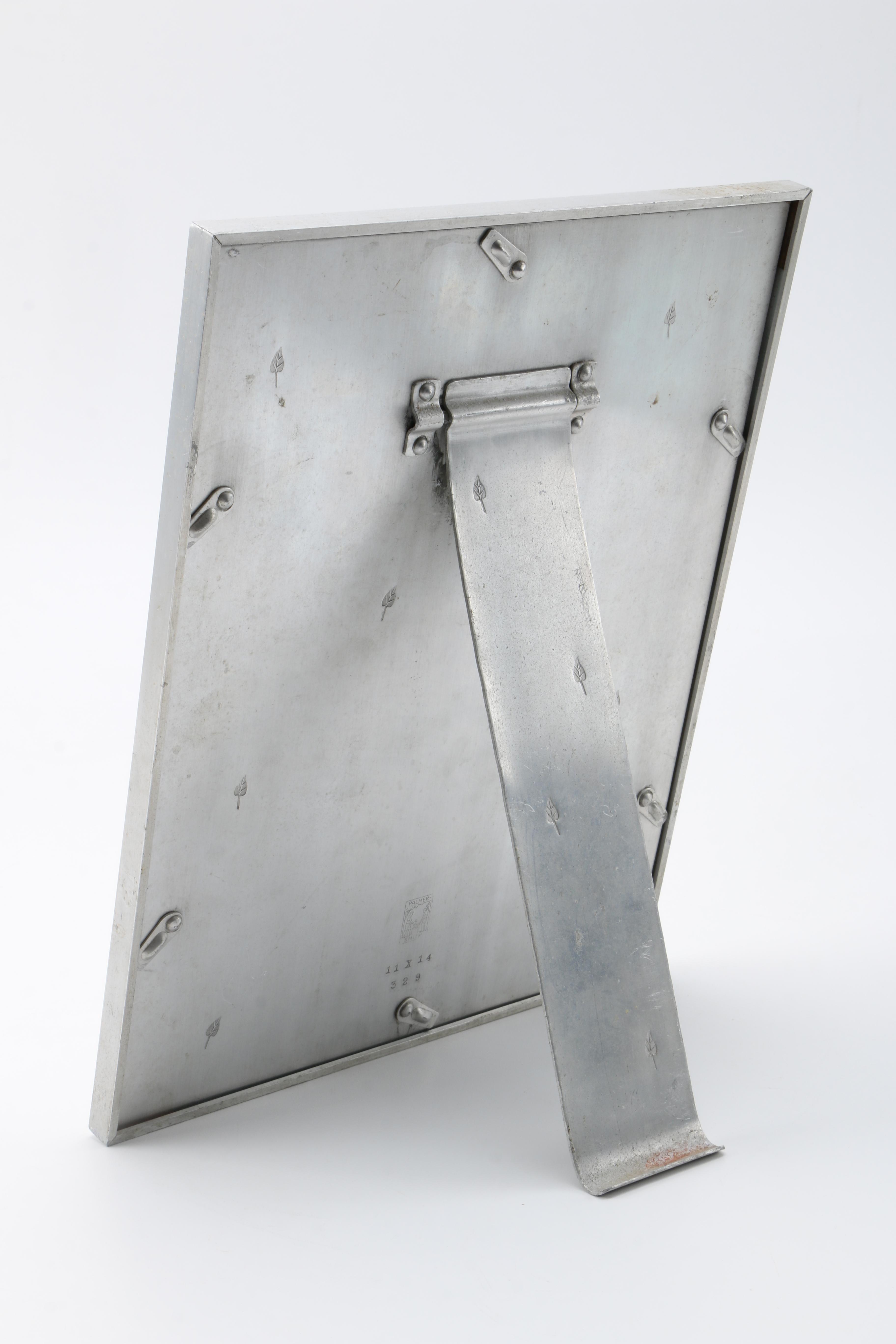 Palmer Smith Art Deco Aluminum Picture Frame With Imprinted Leaf Design