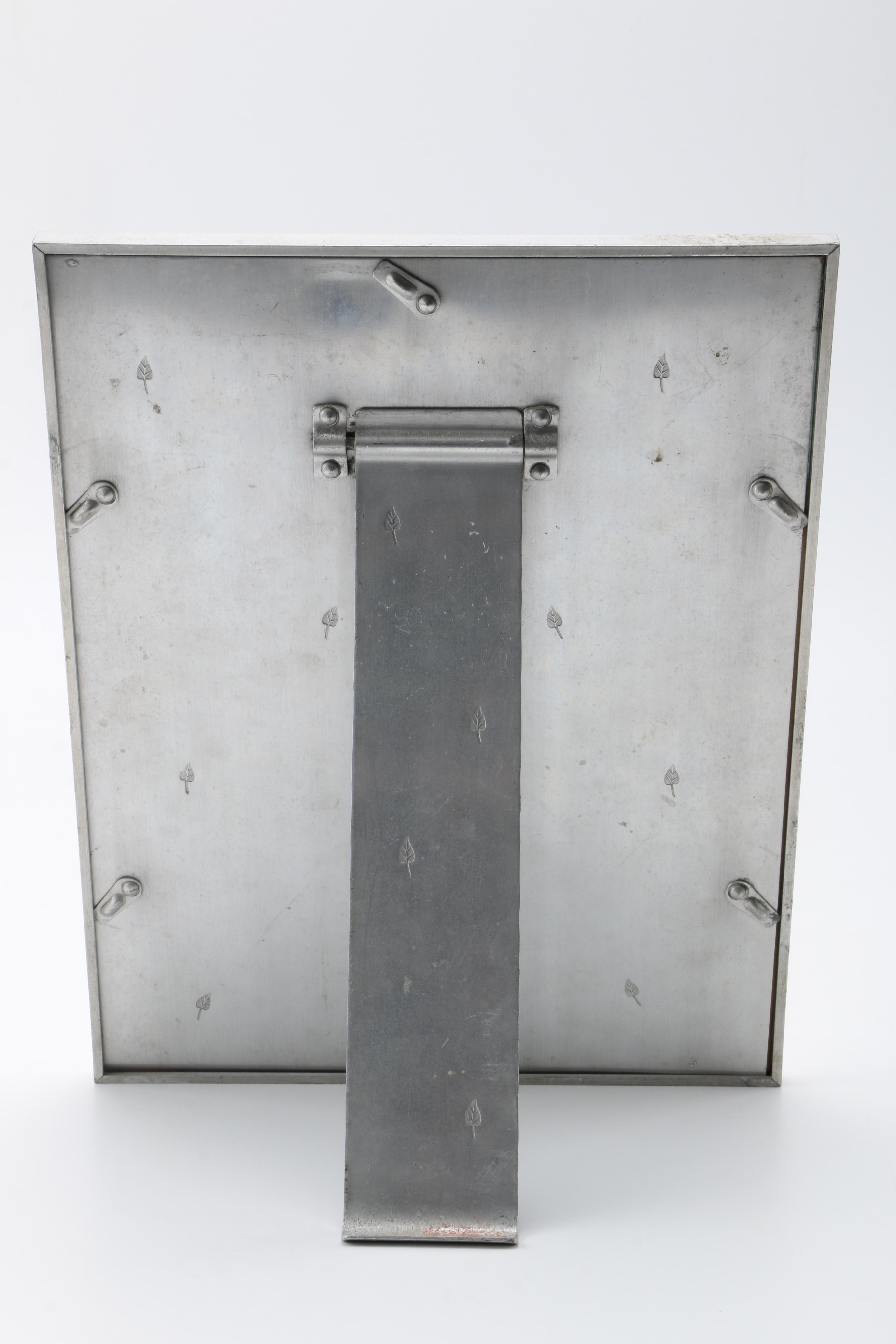 Palmer Smith Art Deco Aluminum Picture Frame With Imprinted Leaf Design
