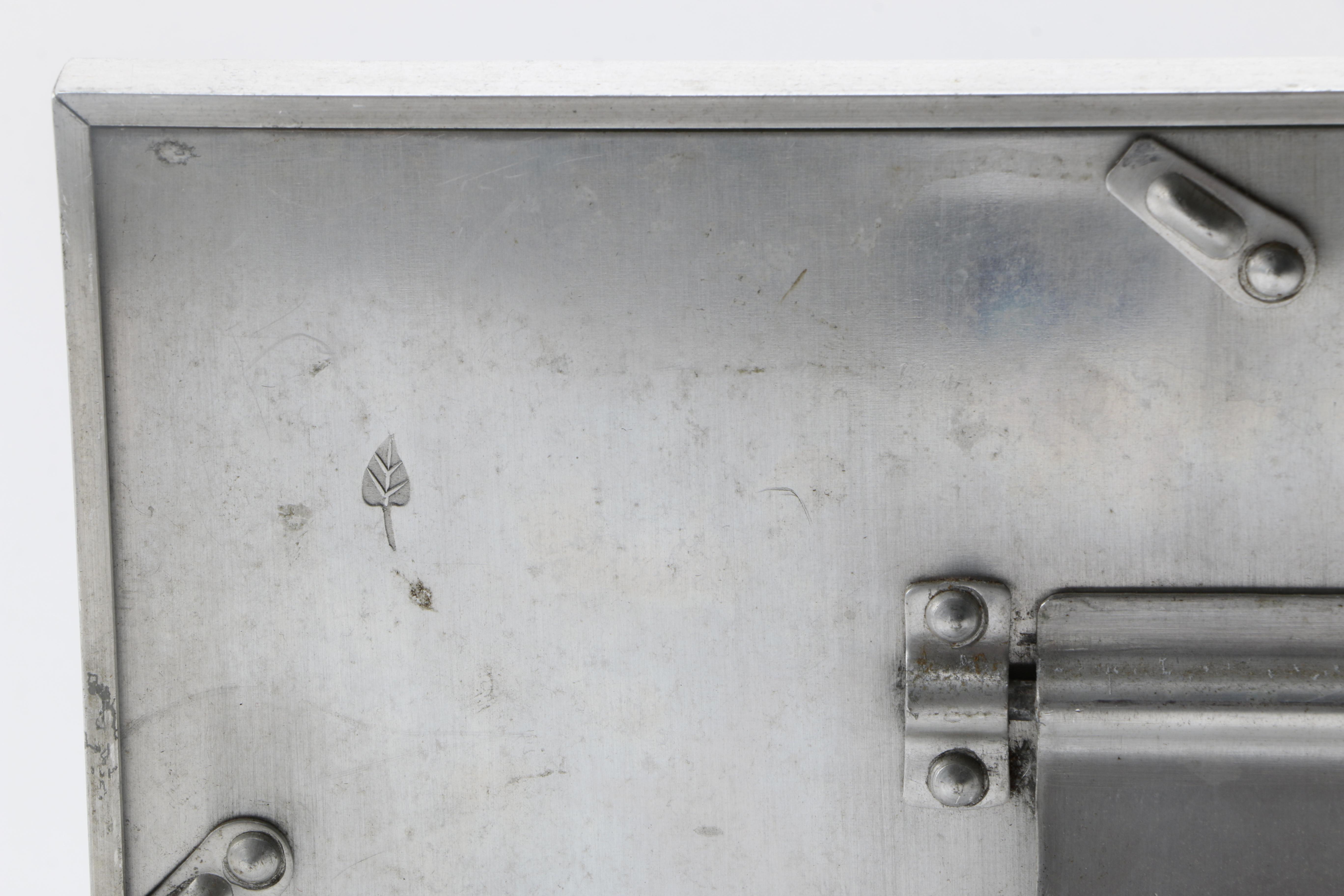 Palmer Smith Art Deco Aluminum Picture Frame With Imprinted Leaf Design