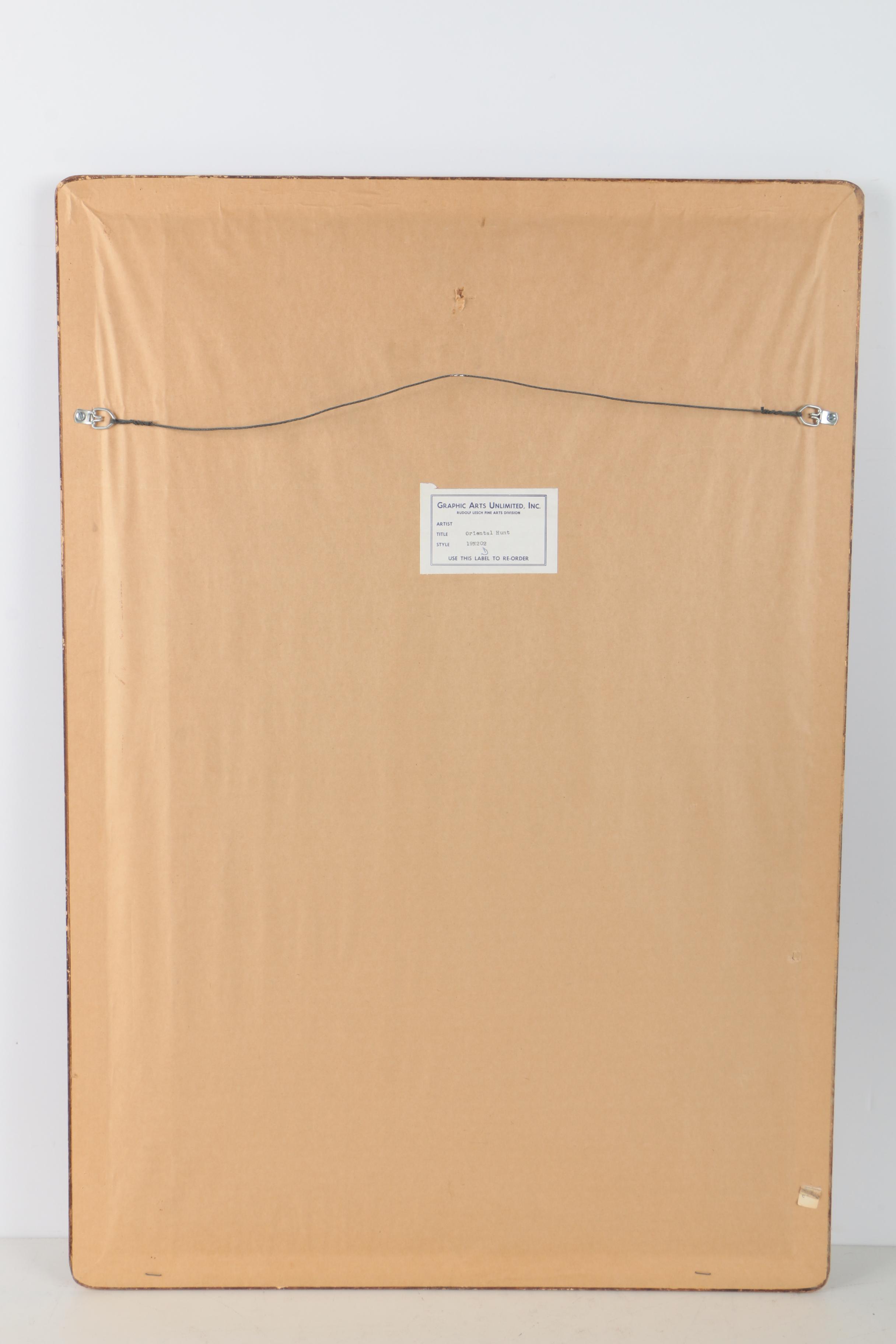 East Asian Style Gouache Painting on Paper of Travelers