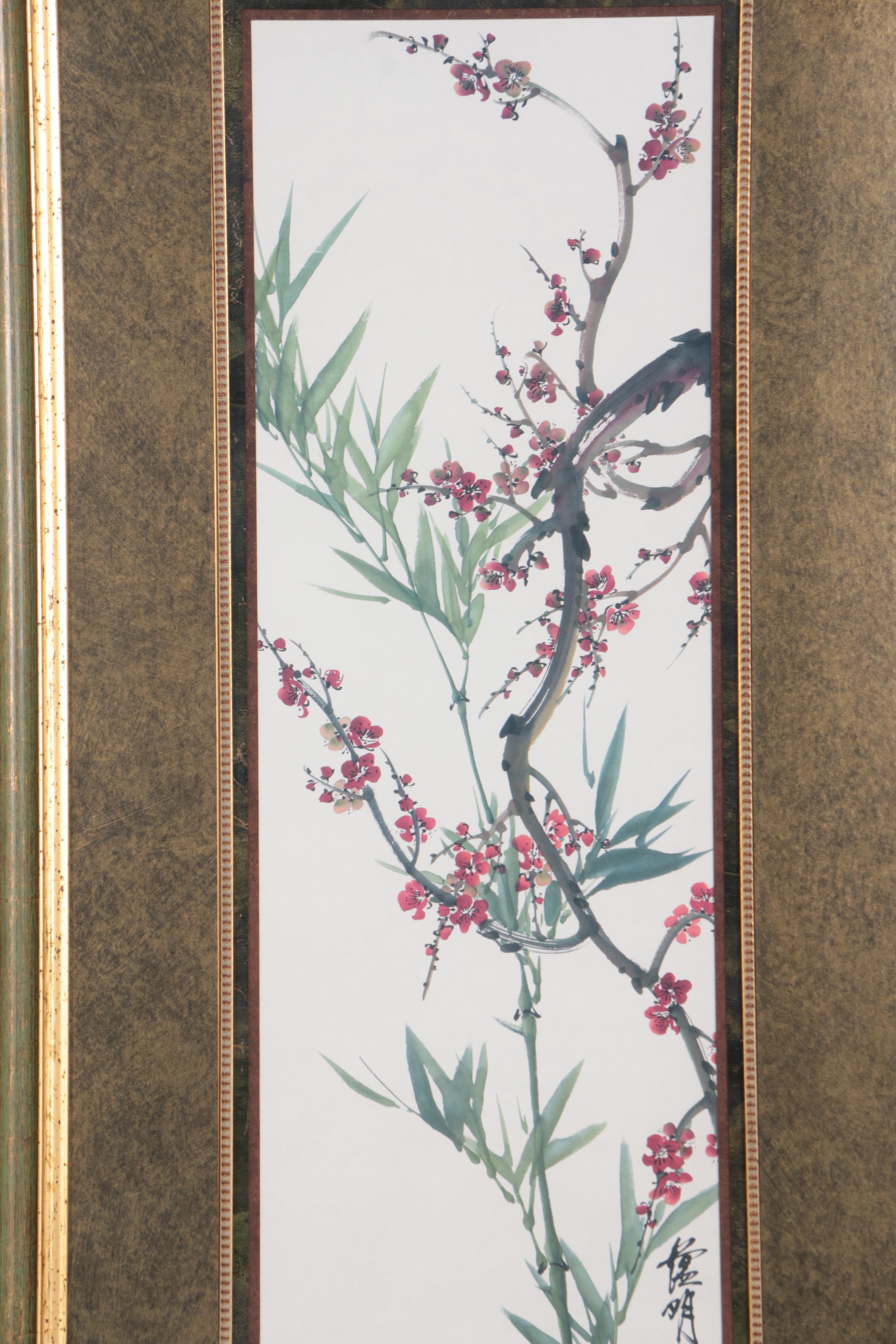 Offset Lithograph on Paper of Cherry Blossoms