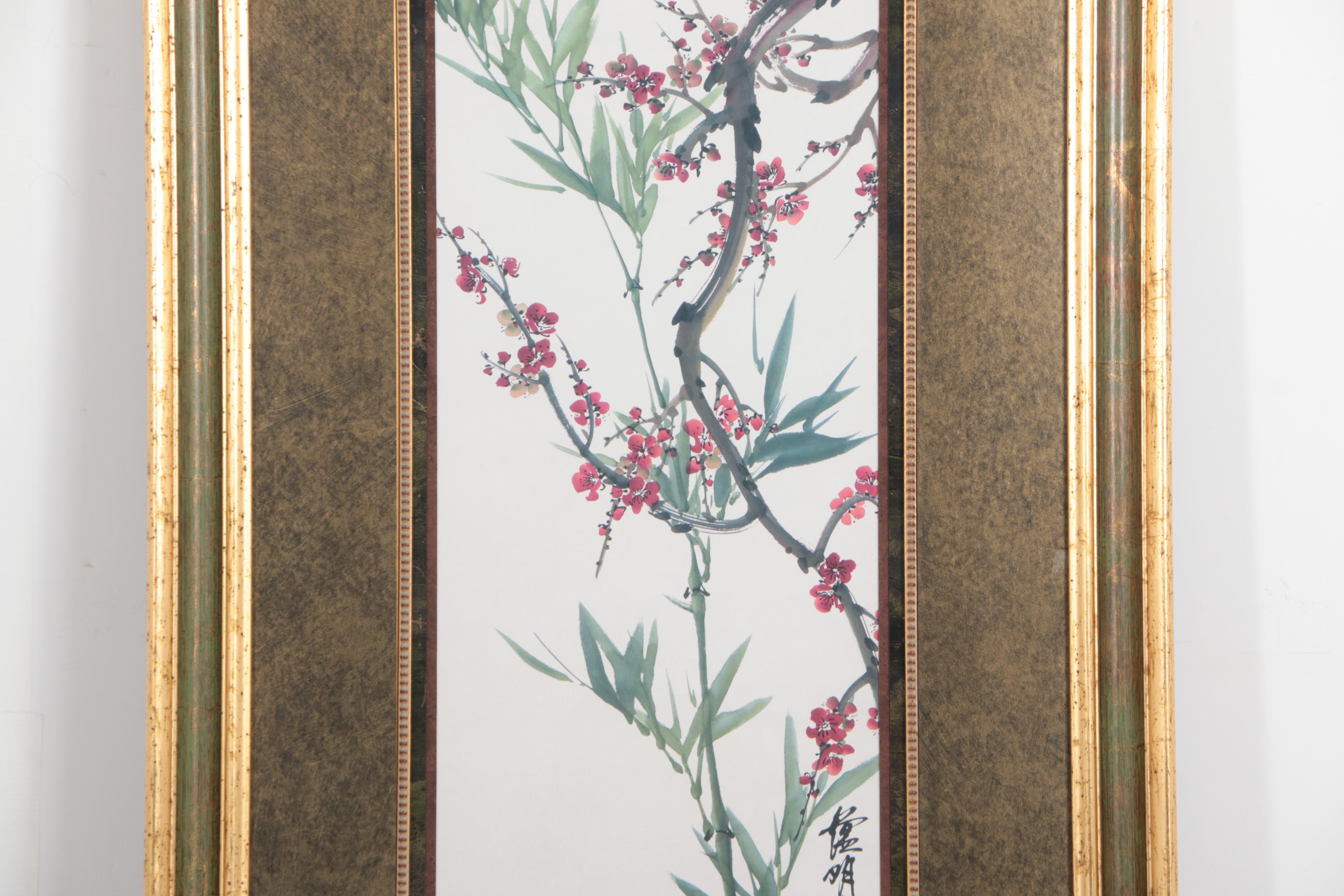 Offset Lithograph on Paper of Cherry Blossoms
