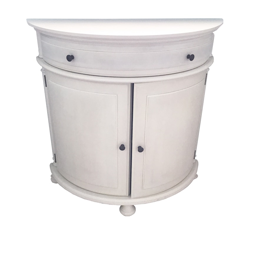 White Demilune Cabinet