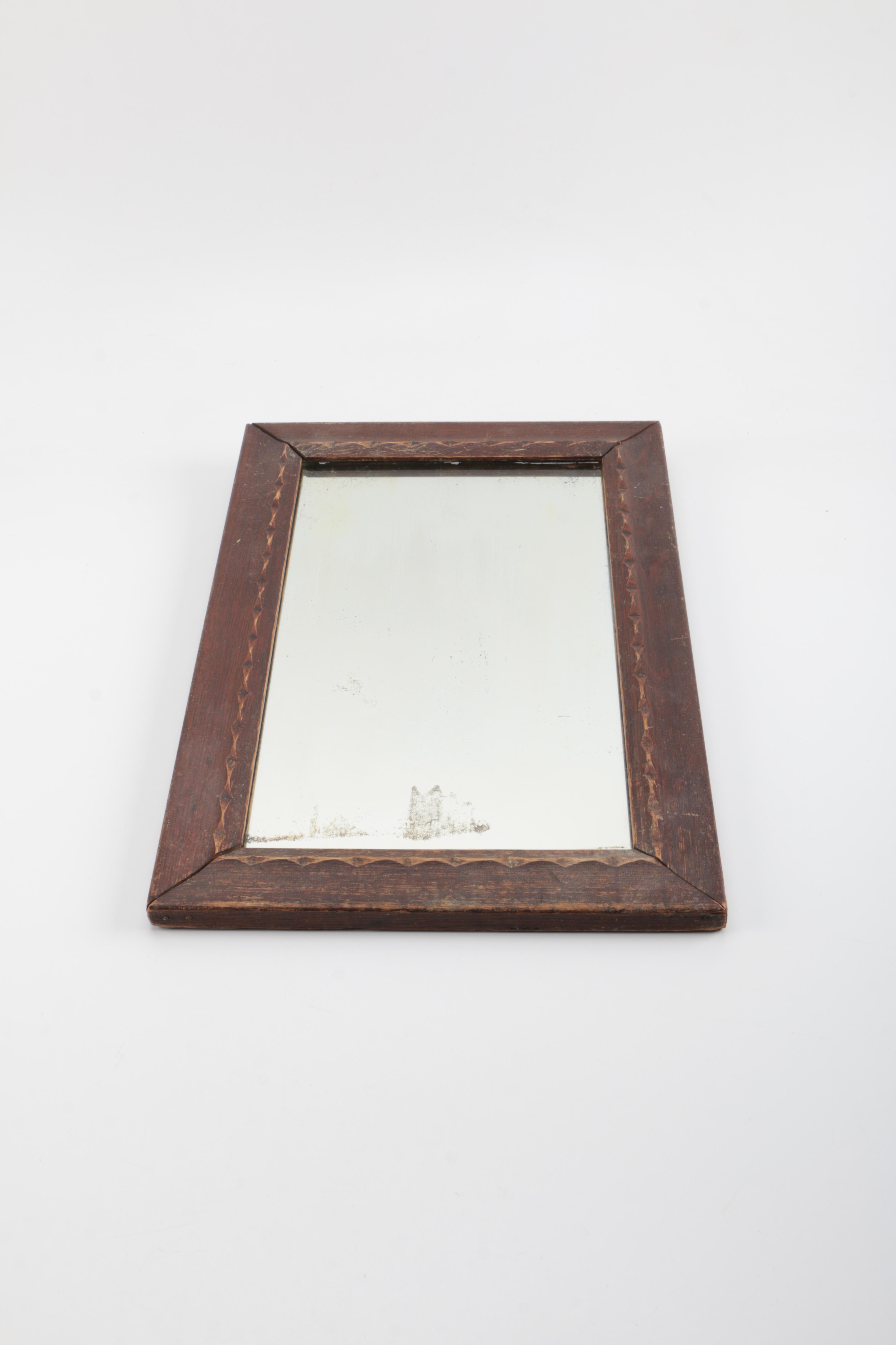 Antique Wooden Frame With Mirror