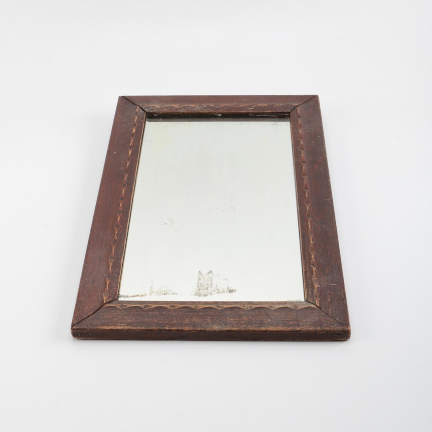 Antique Wooden Frame With Mirror