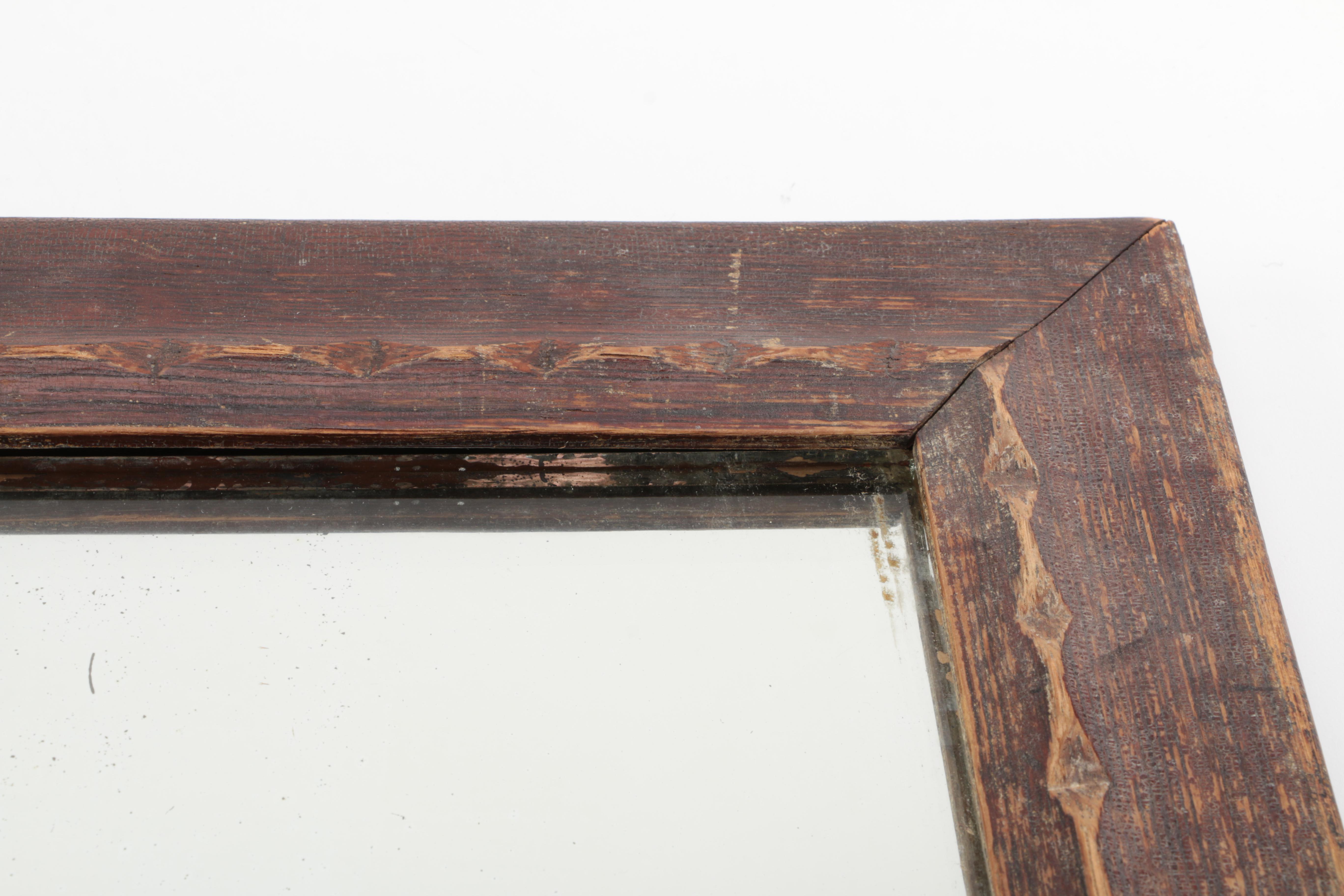 Antique Wooden Frame With Mirror