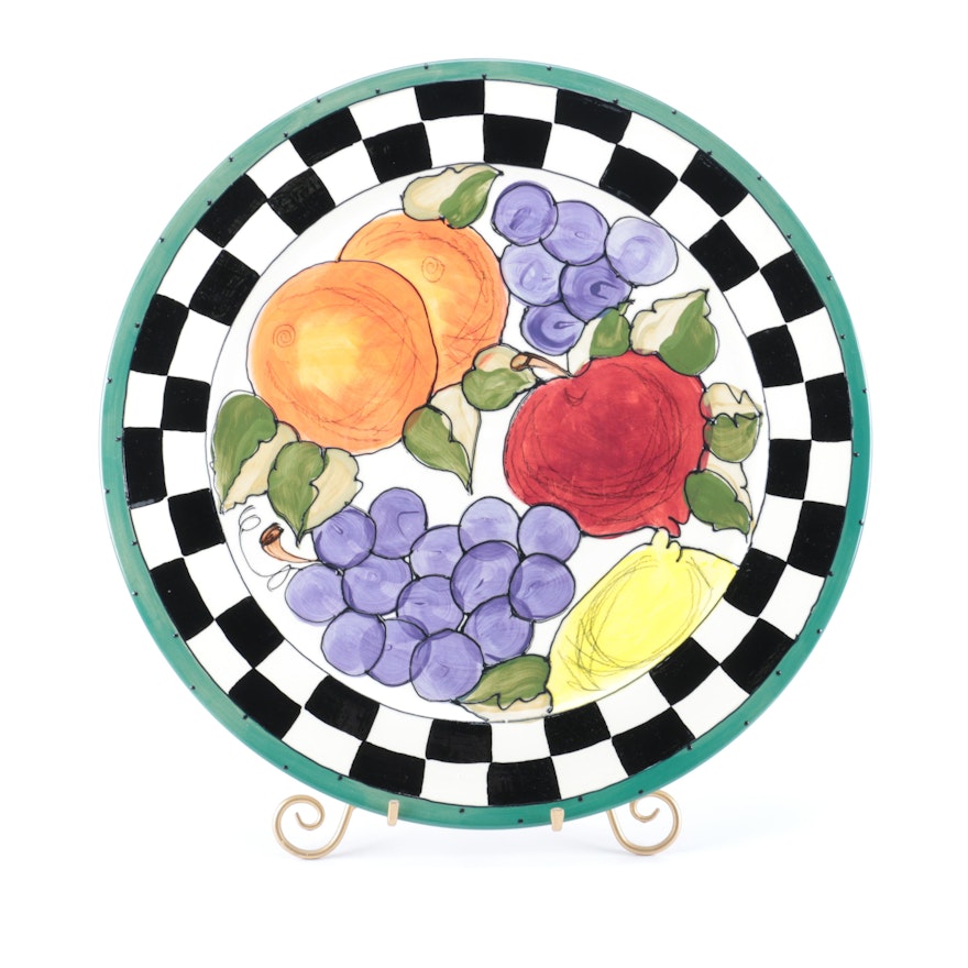 Hand-Painted Fruit Themed Platter