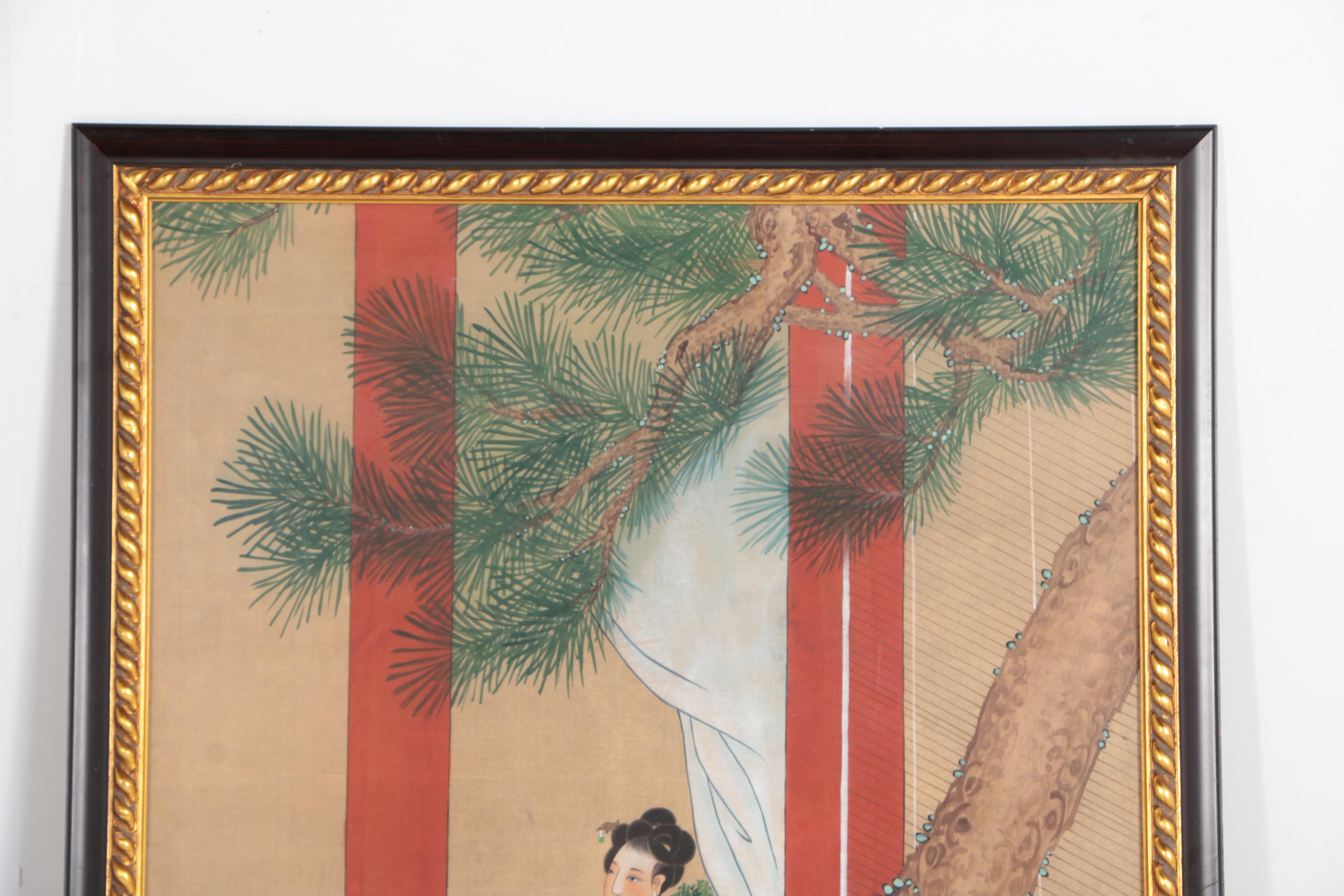 Chinese Gouache and Watercolor Painting on Silk