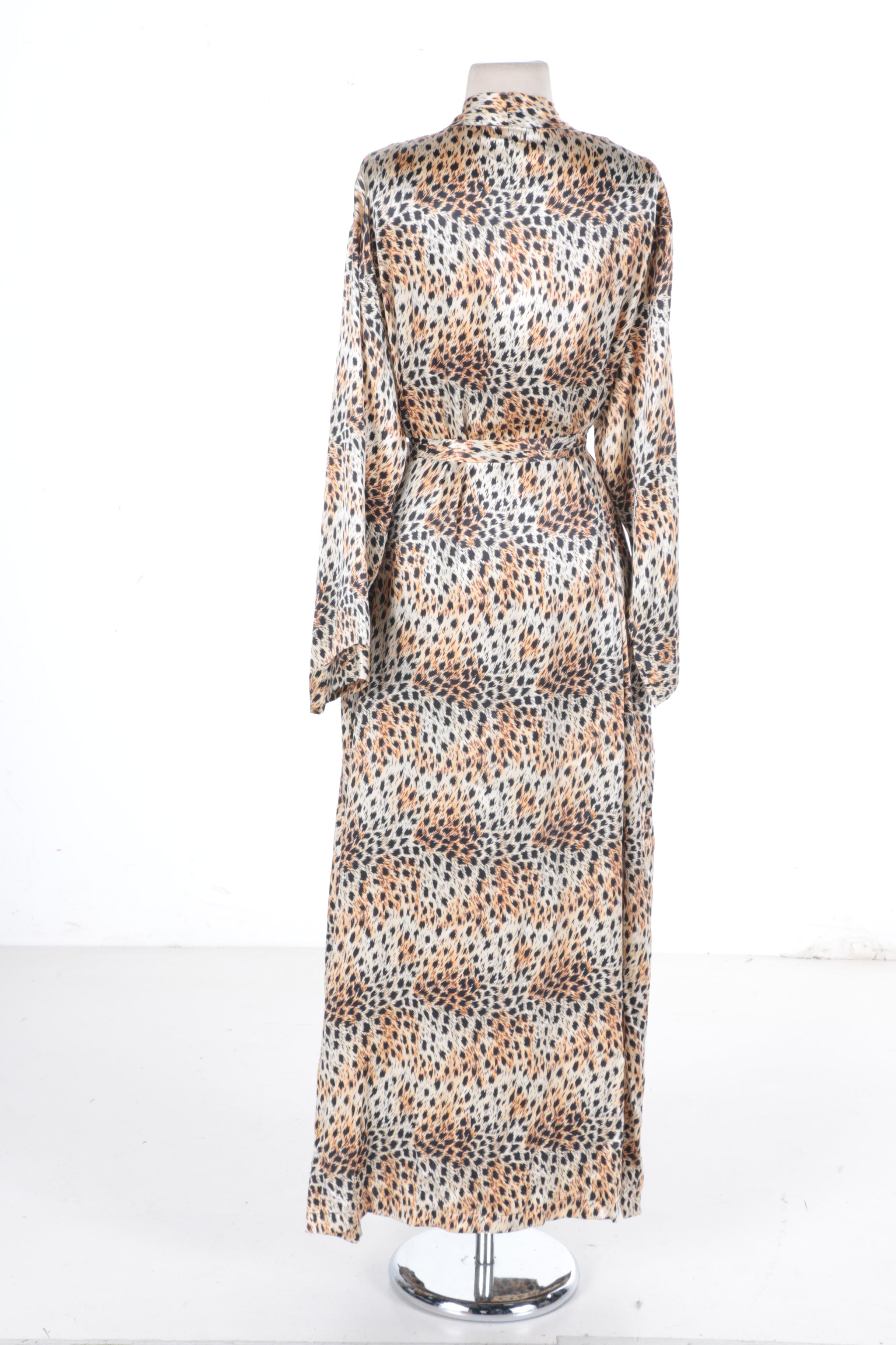 Neiman Marcus Silk Animal Print Nightgown Set