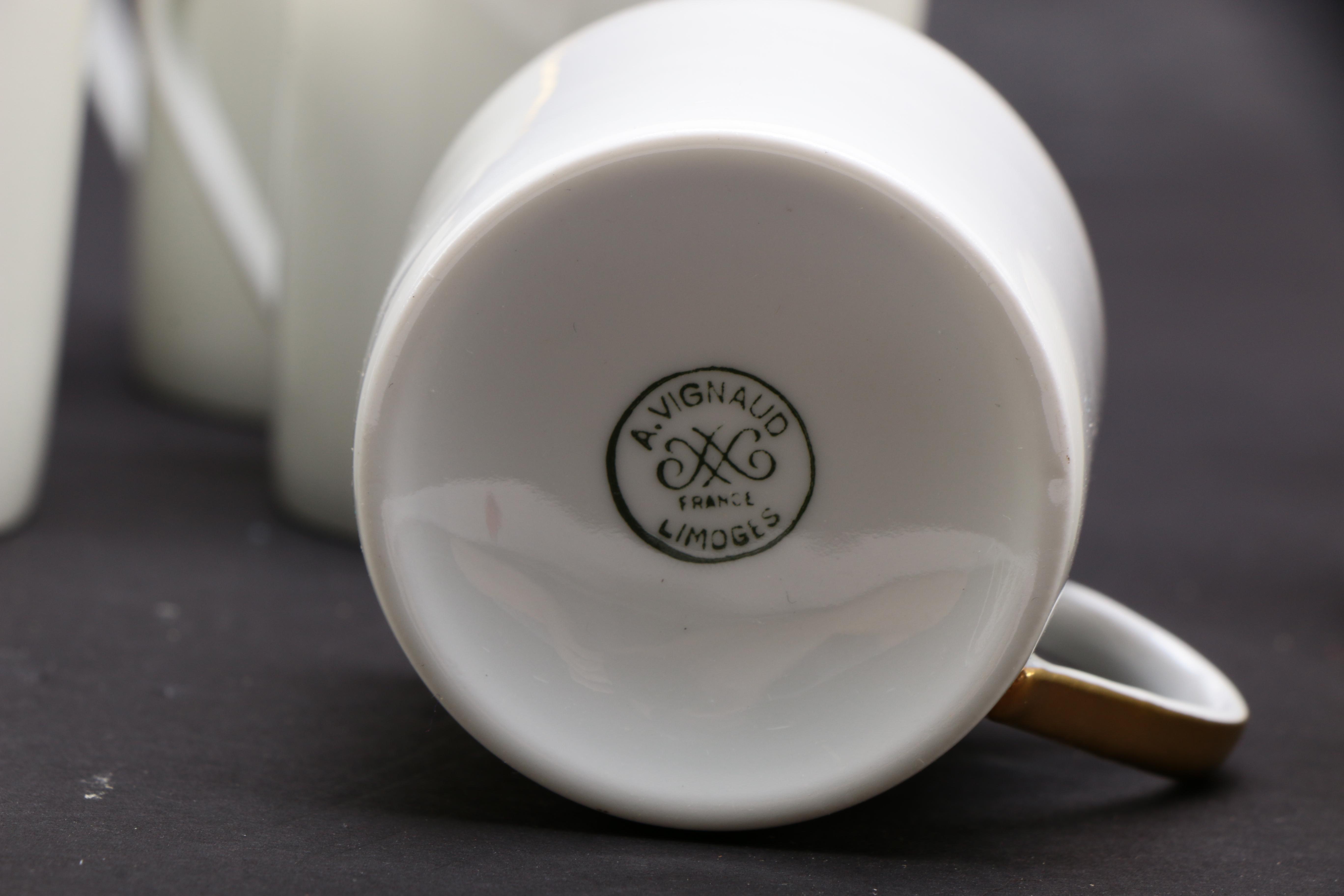 A. Vignaud Limoges Cups and Saucers