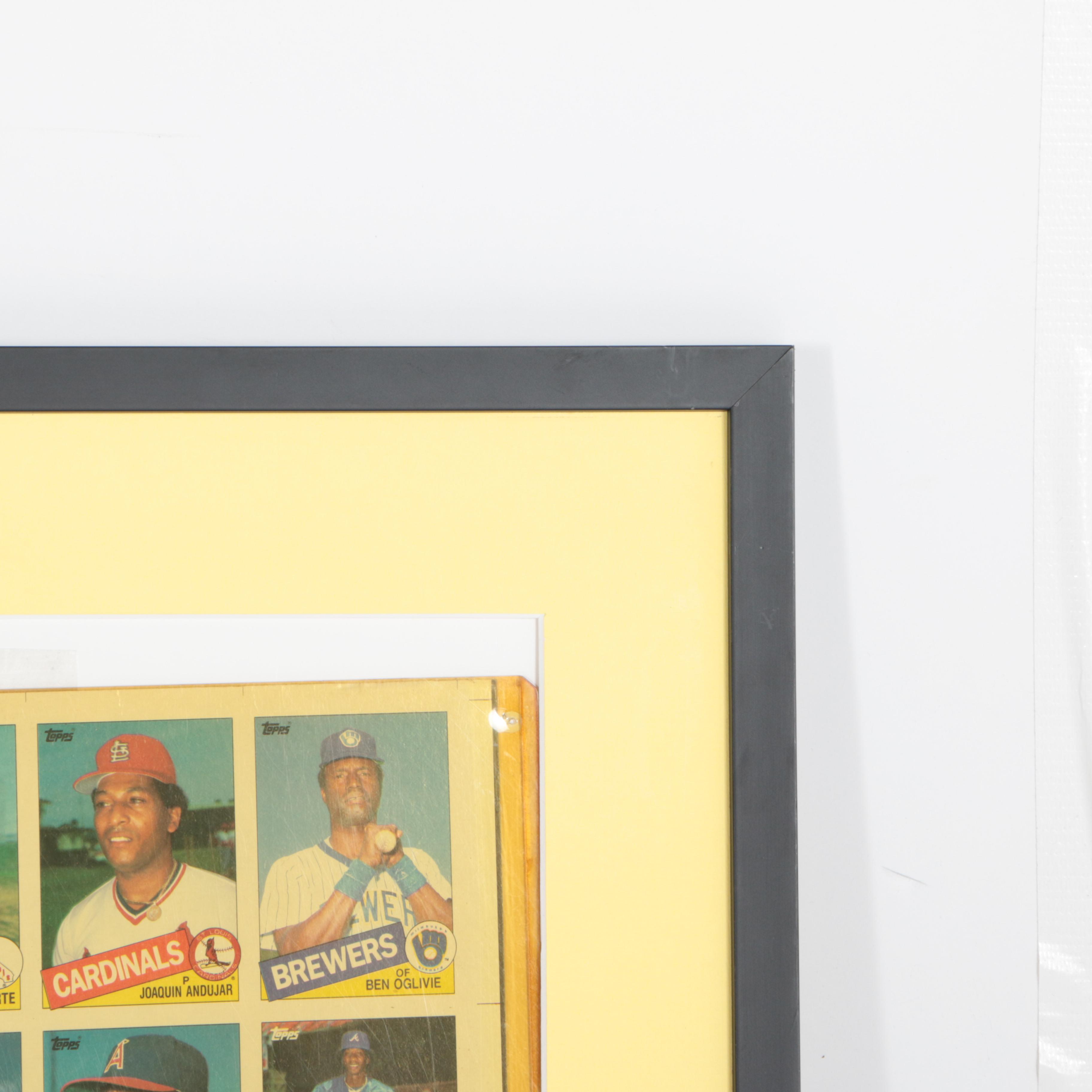 Uncut Sheet of Topps Baseball Cards from the 1985 Set