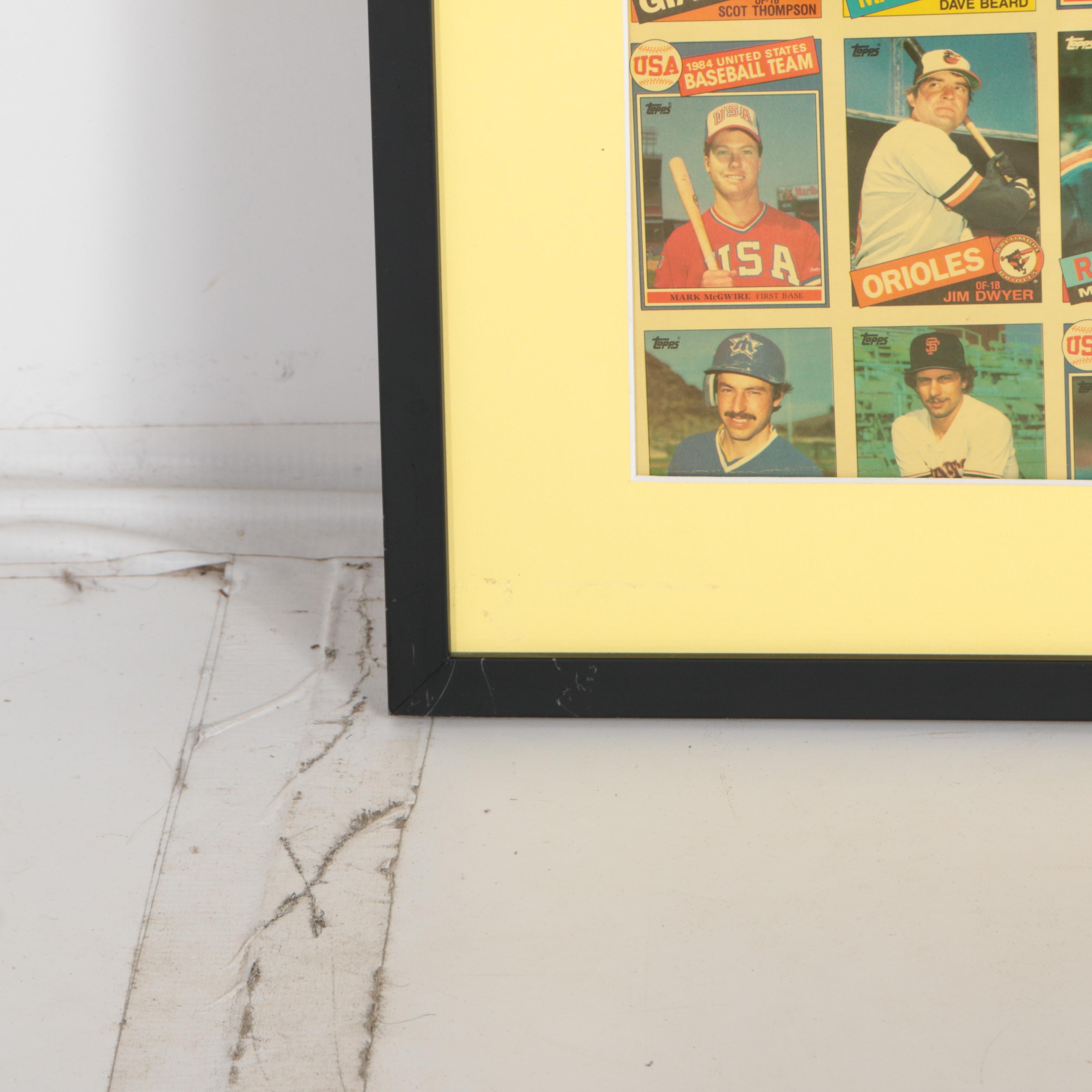 Uncut Sheet of Topps Baseball Cards from the 1985 Set