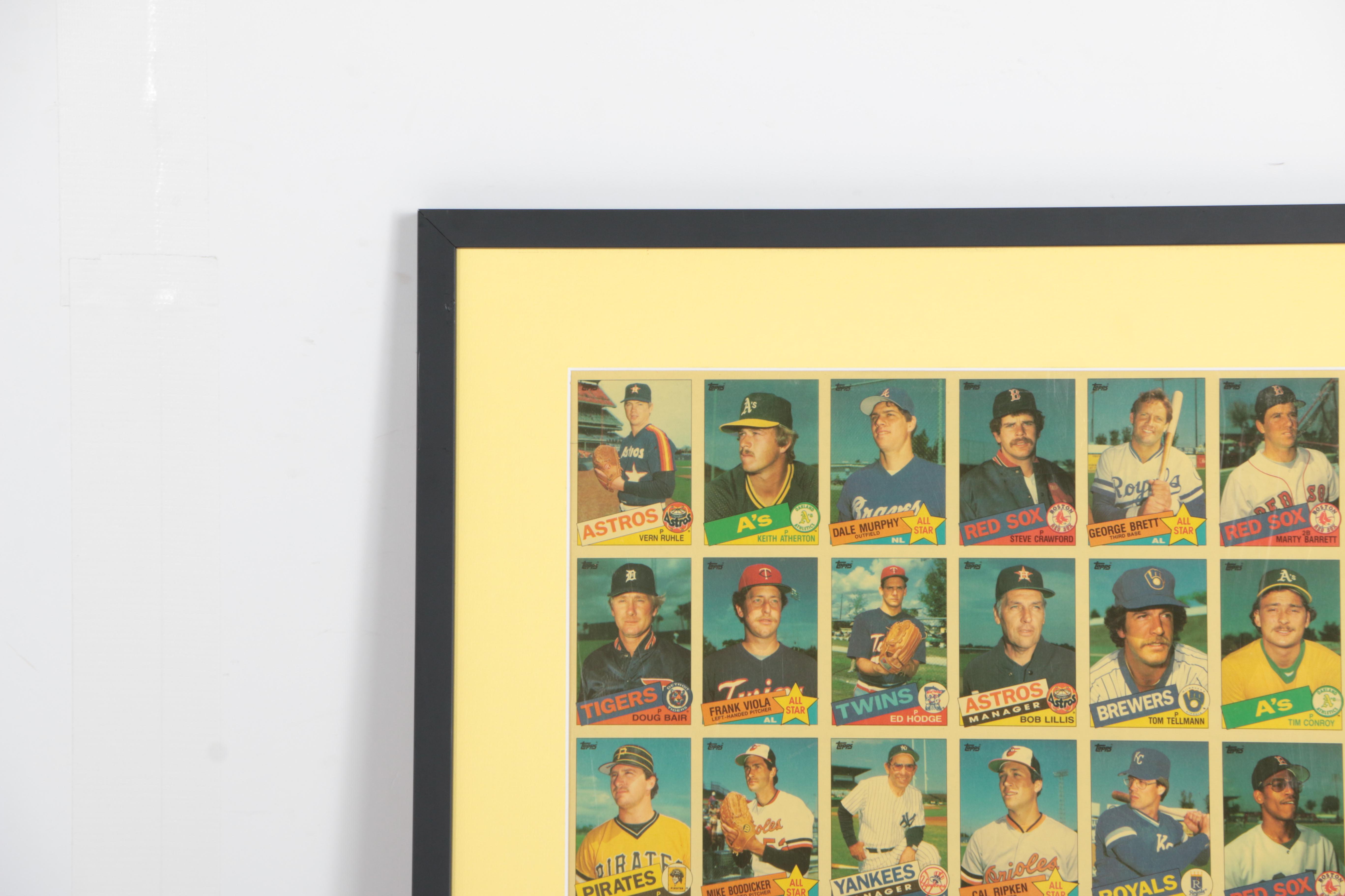 Uncut Sheet of Topps Baseball Cards from 1985 Set