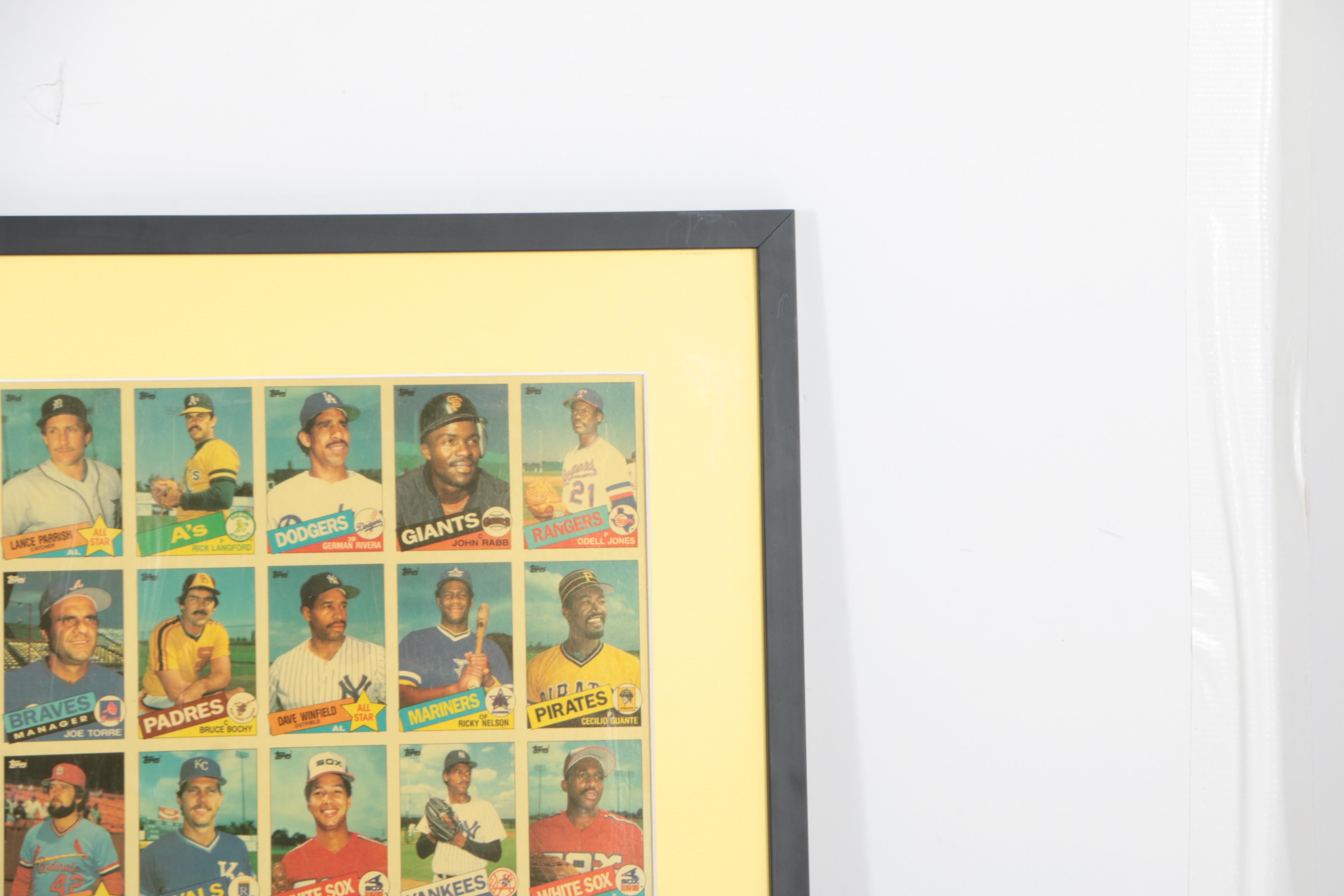 Uncut Sheet of Topps Baseball Cards from 1985 Set