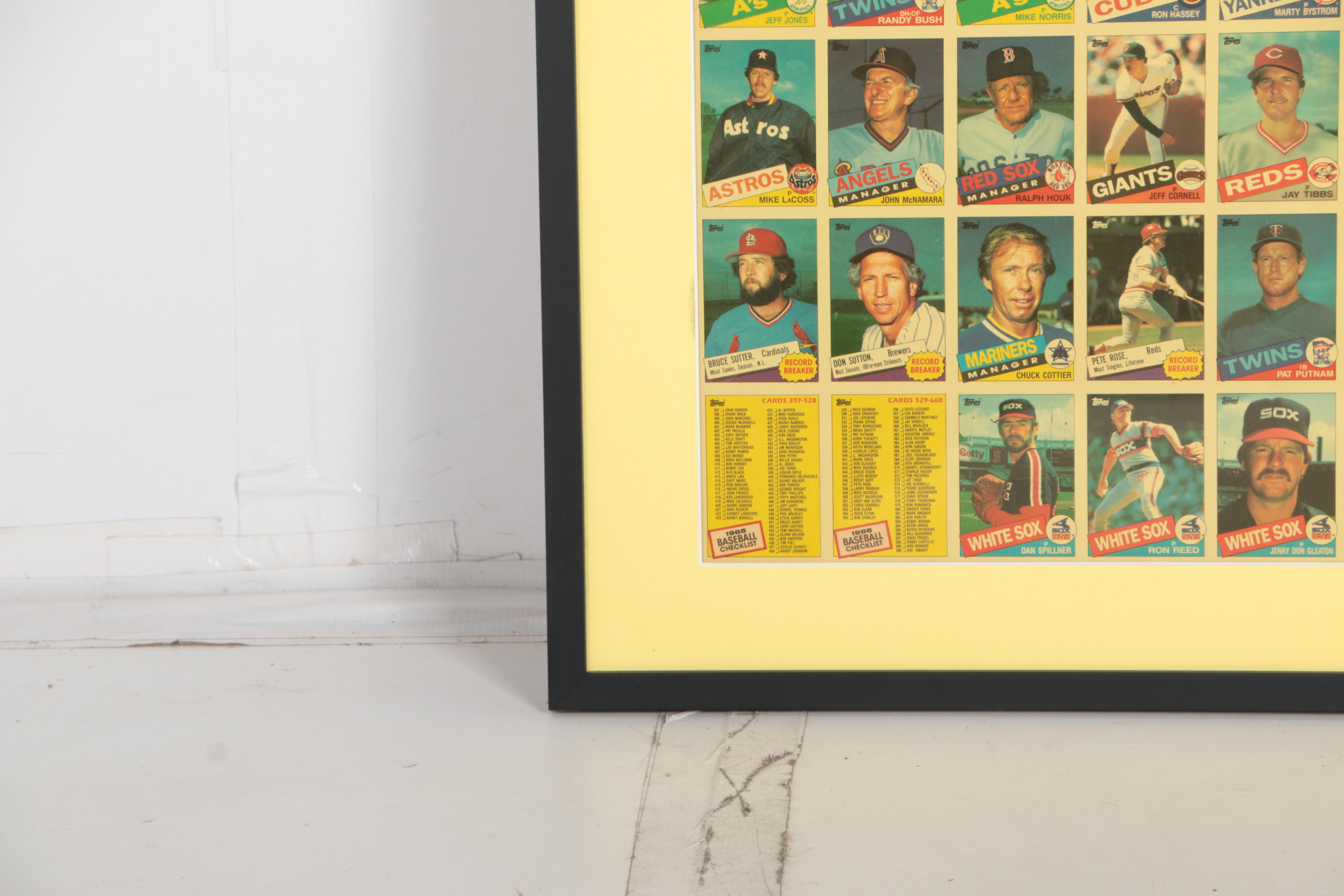 Uncut Sheet of Topps Baseball Cards from 1985 Set