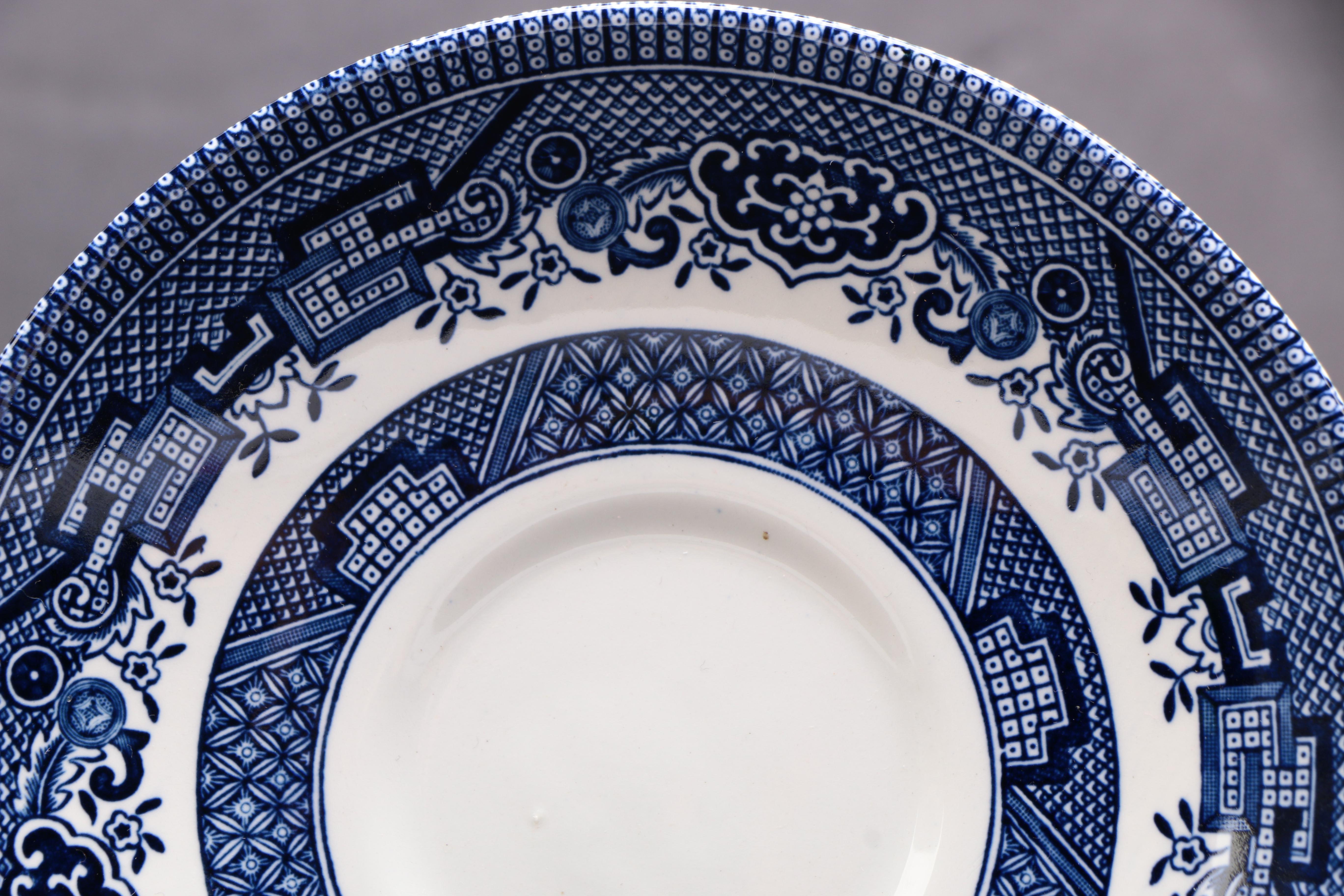 Churchill "Willow Blue" Breakfast Cups and Saucers