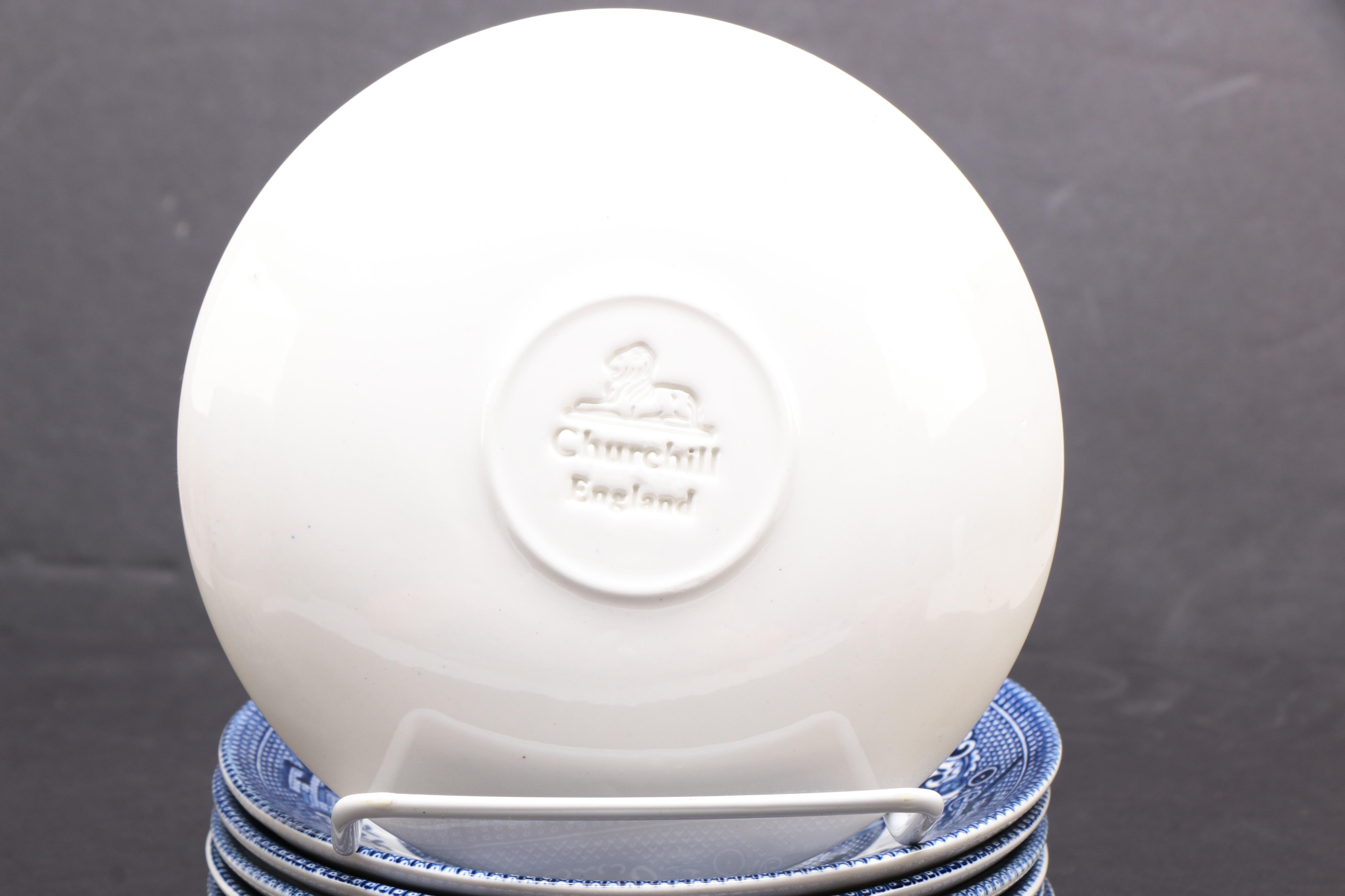 Churchill "Willow Blue" Breakfast Cups and Saucers