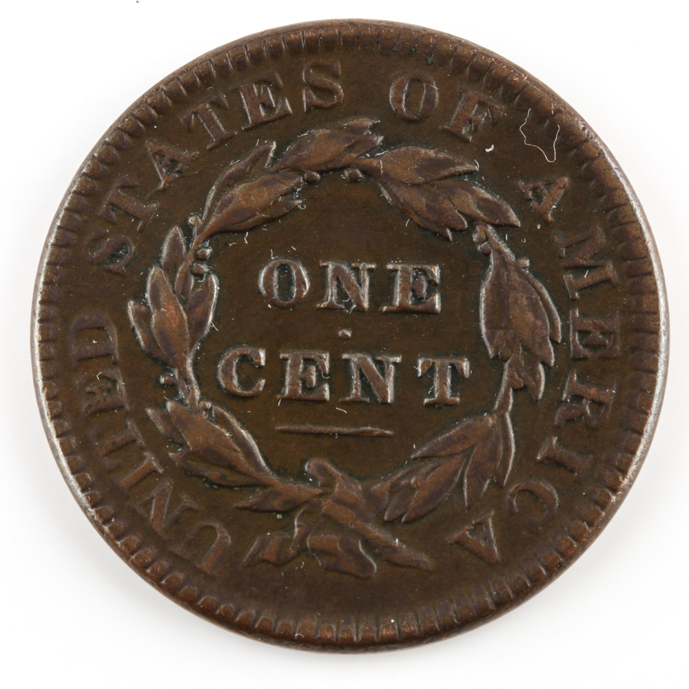 1834 Small 8 Large Stars Coronet Head Cent