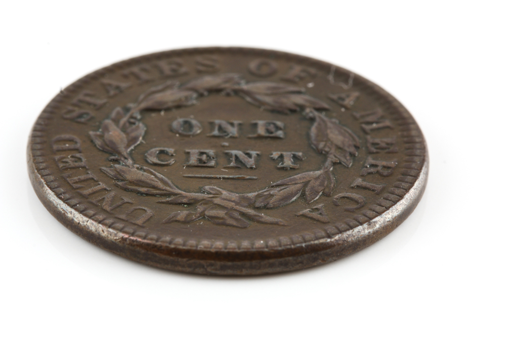 1834 Small 8 Large Stars Coronet Head Cent