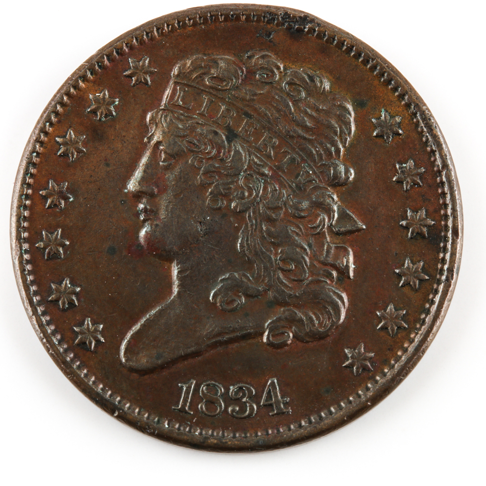 1834 Coronet Head Half Cent