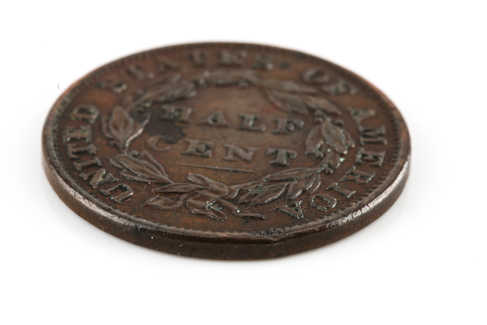 1834 Coronet Head Half Cent