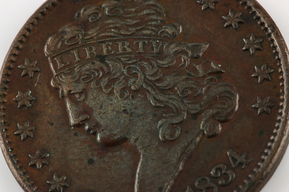 1834 Coronet Head Half Cent