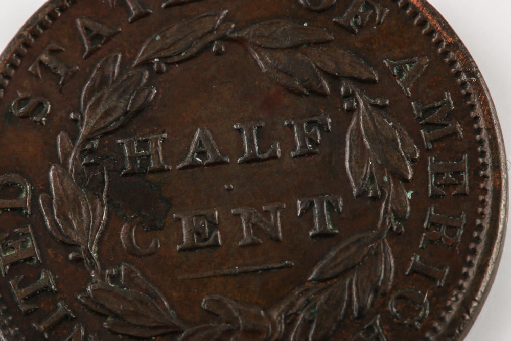 1834 Coronet Head Half Cent