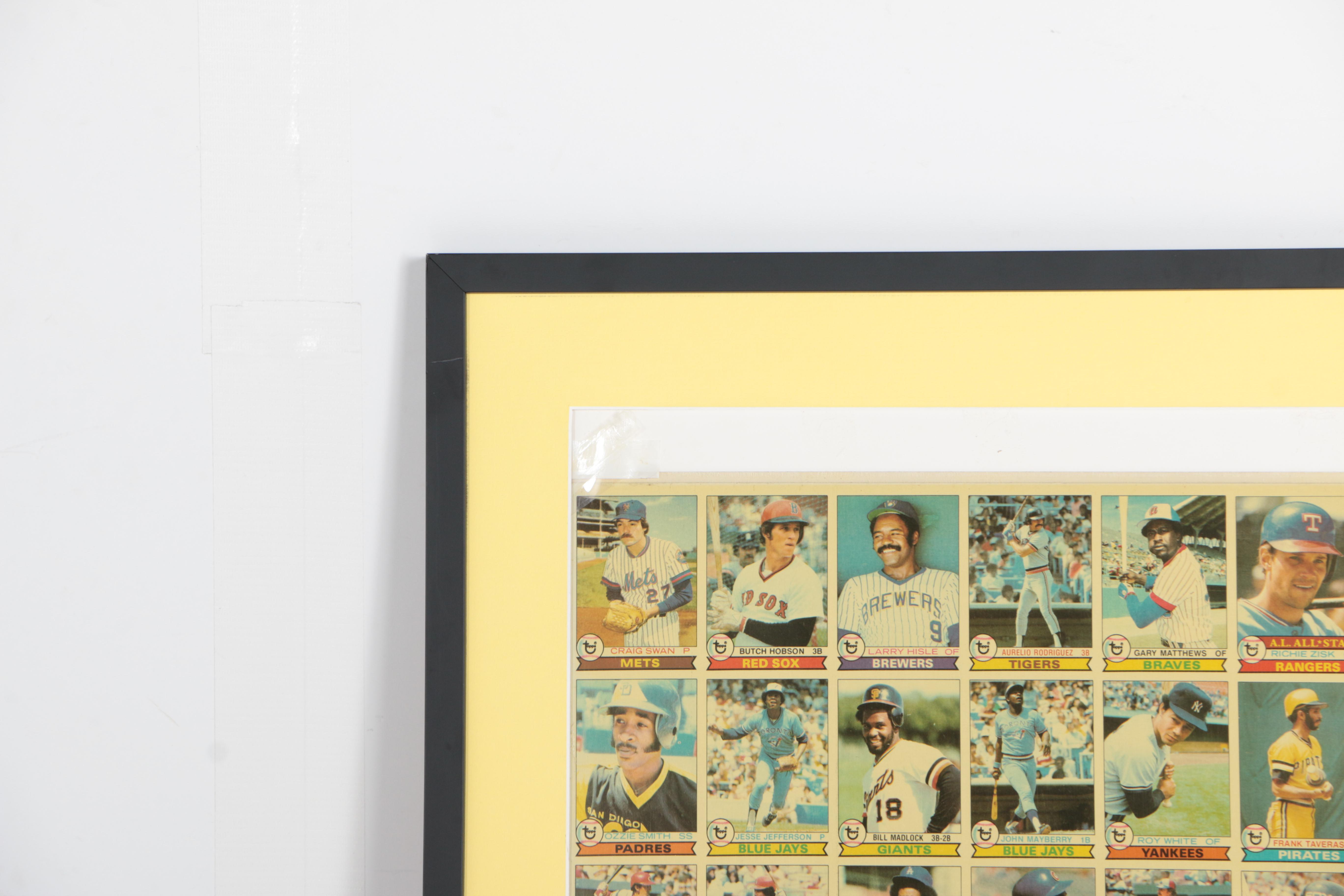 Uncut Sheet of Topps Baseball Cards from the 1979 Set