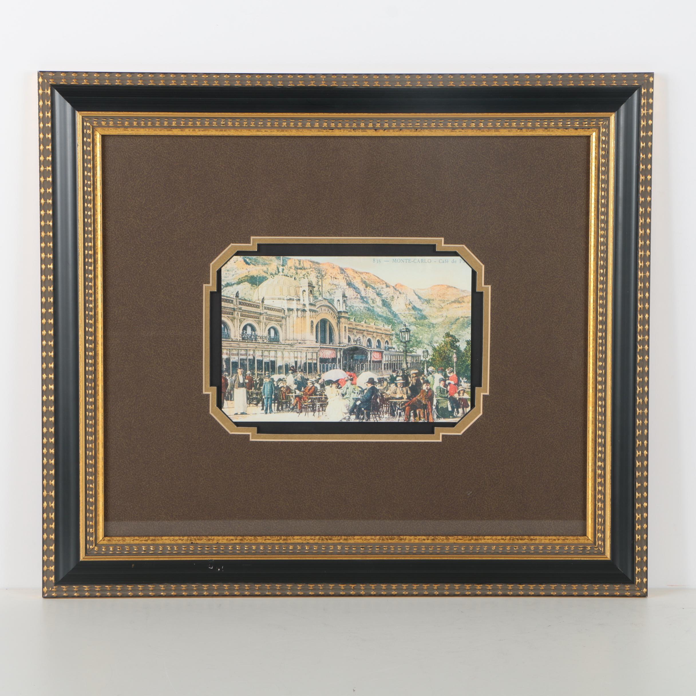 Offset Lithographs After Postcards From Paris and Monaco