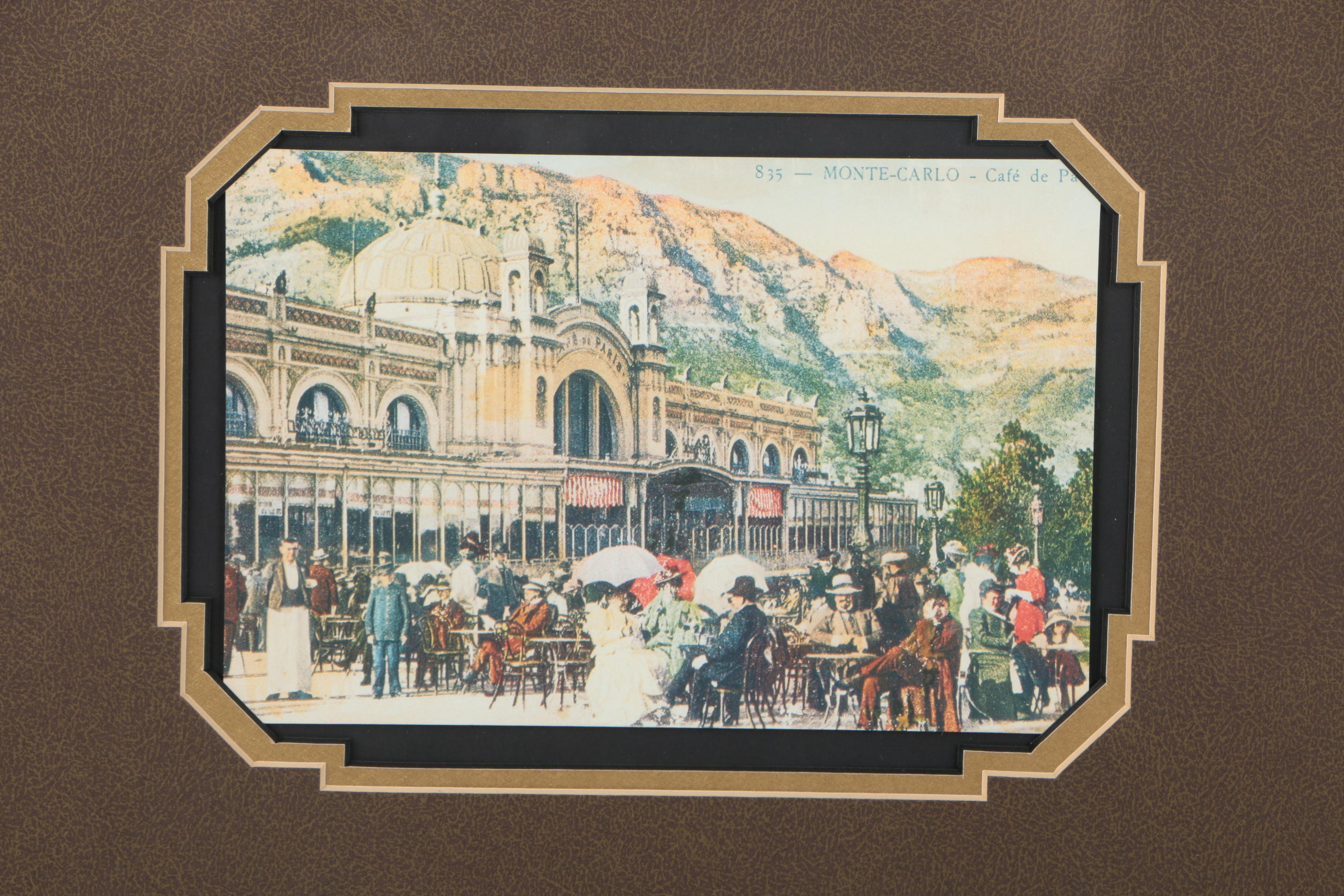 Offset Lithographs After Postcards From Paris and Monaco