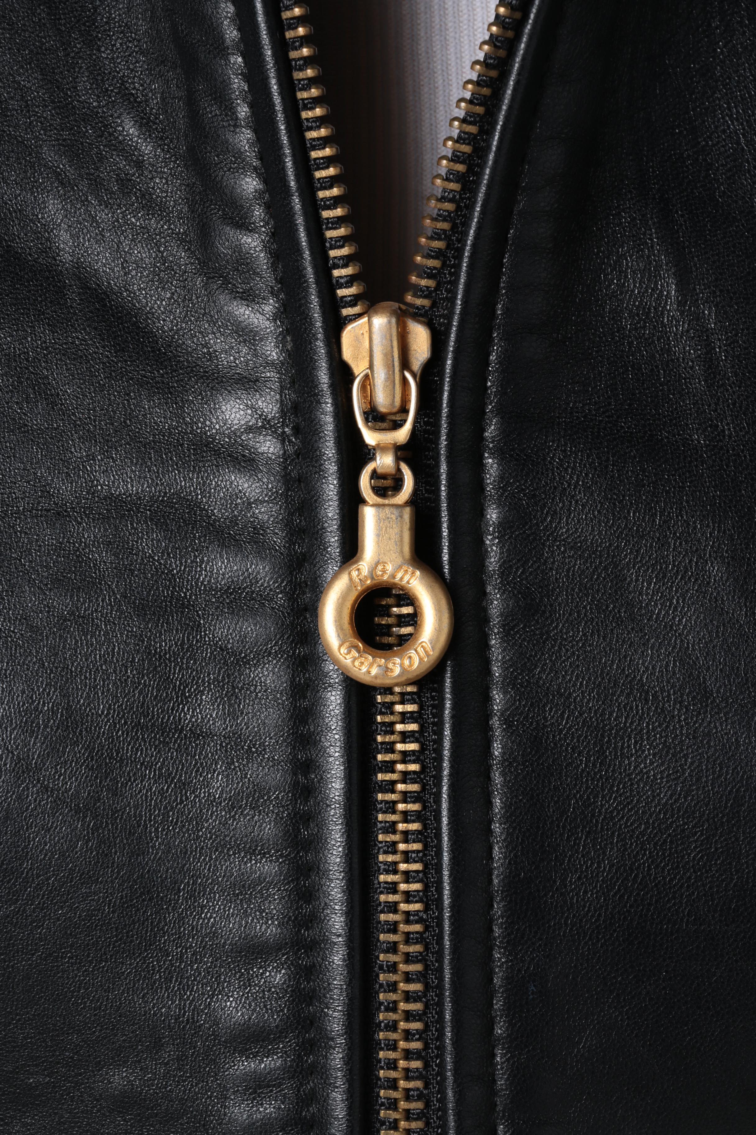 Women's Black Leather Vest by Rem Garson