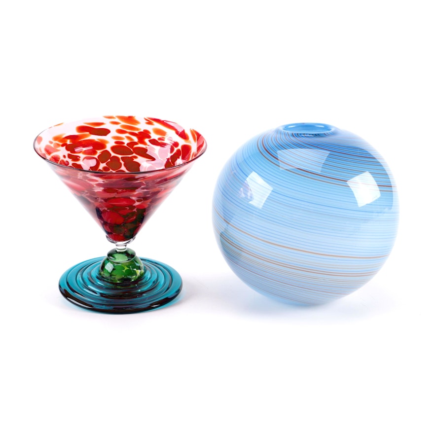Art Glass Vase and Cocktail Cup