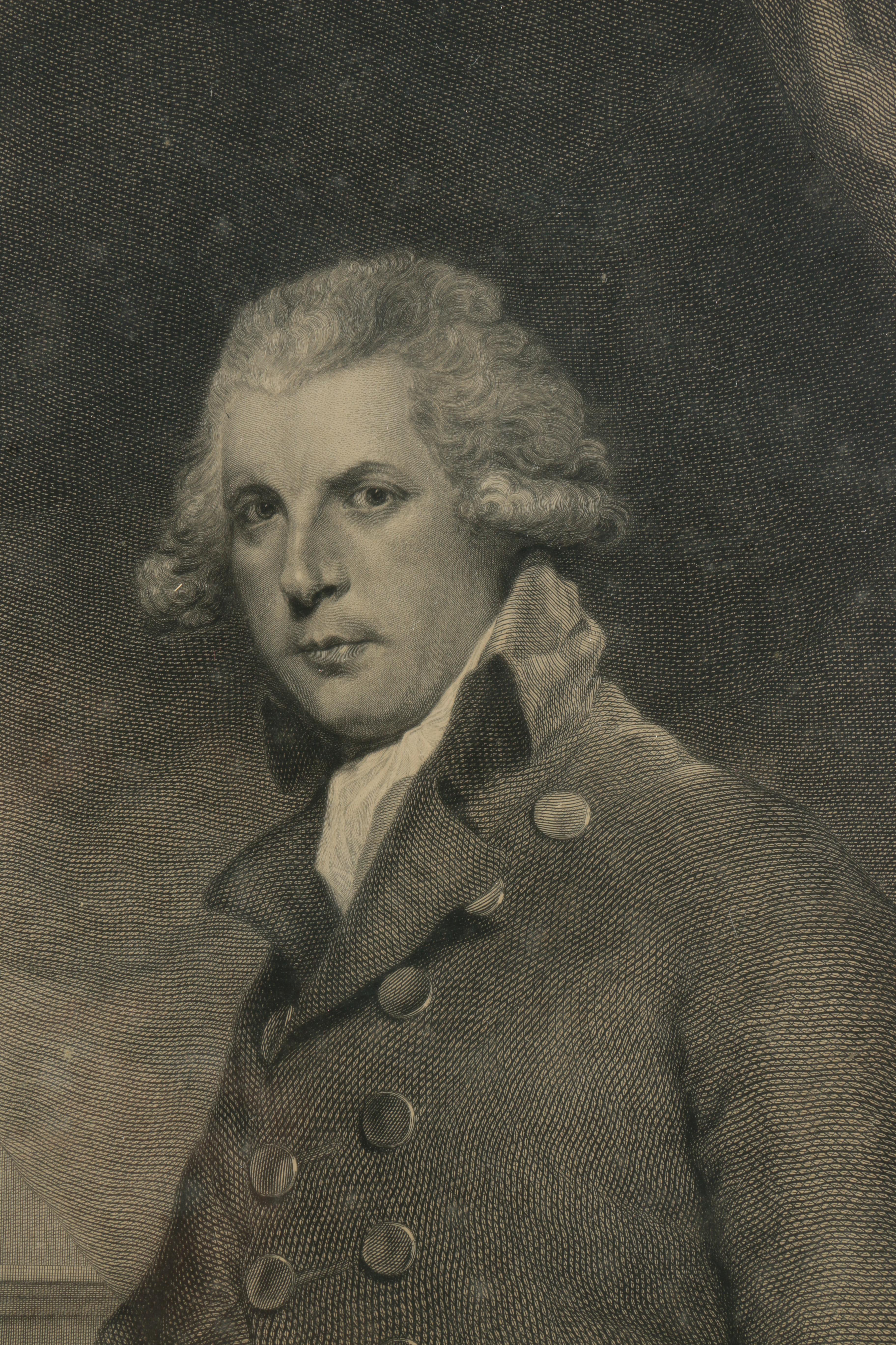 J. Hall Engraving after Sir Joshua Reynolds "Richard Brinsley Sheridan Esq."