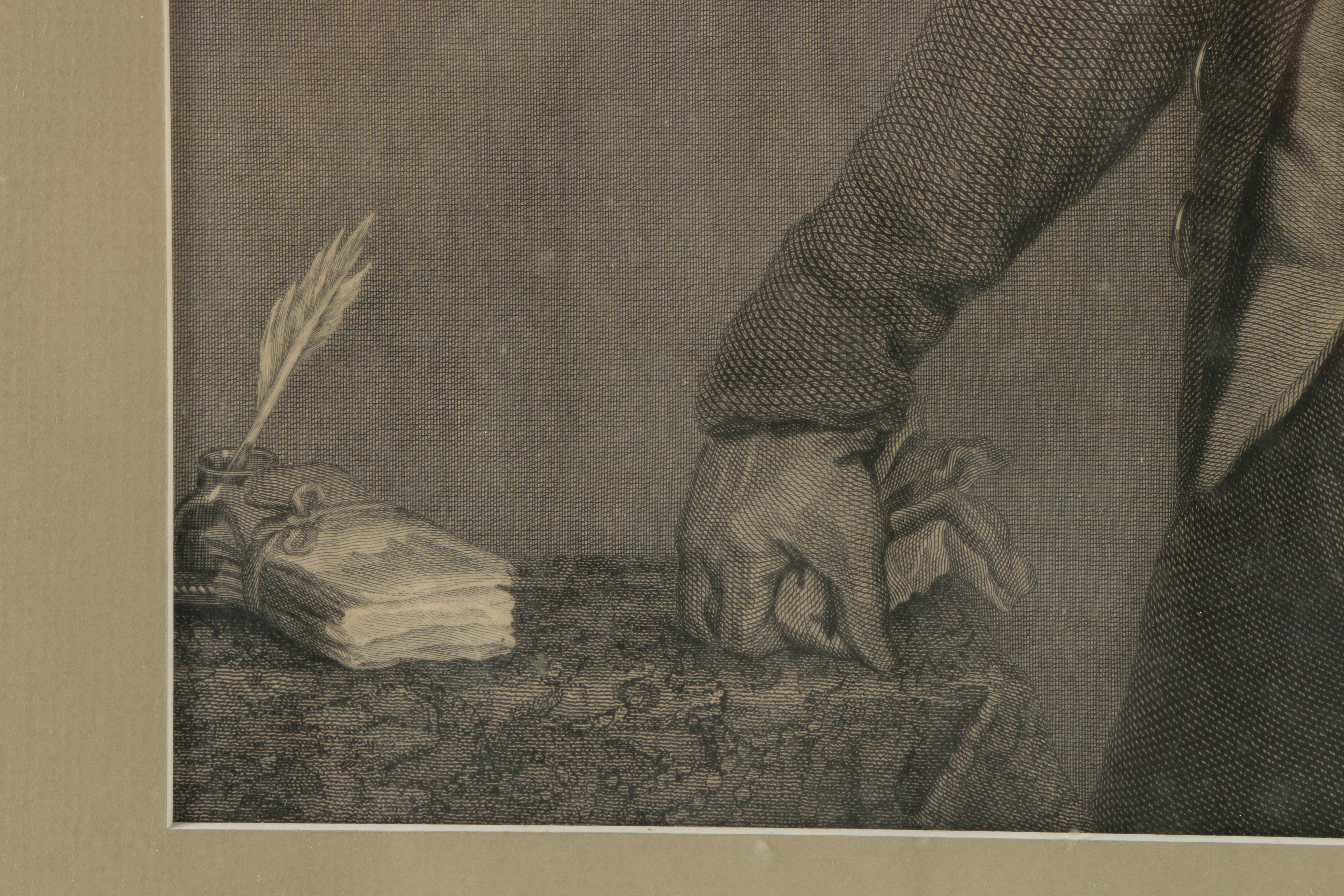 J. Hall Engraving after Sir Joshua Reynolds "Richard Brinsley Sheridan Esq."