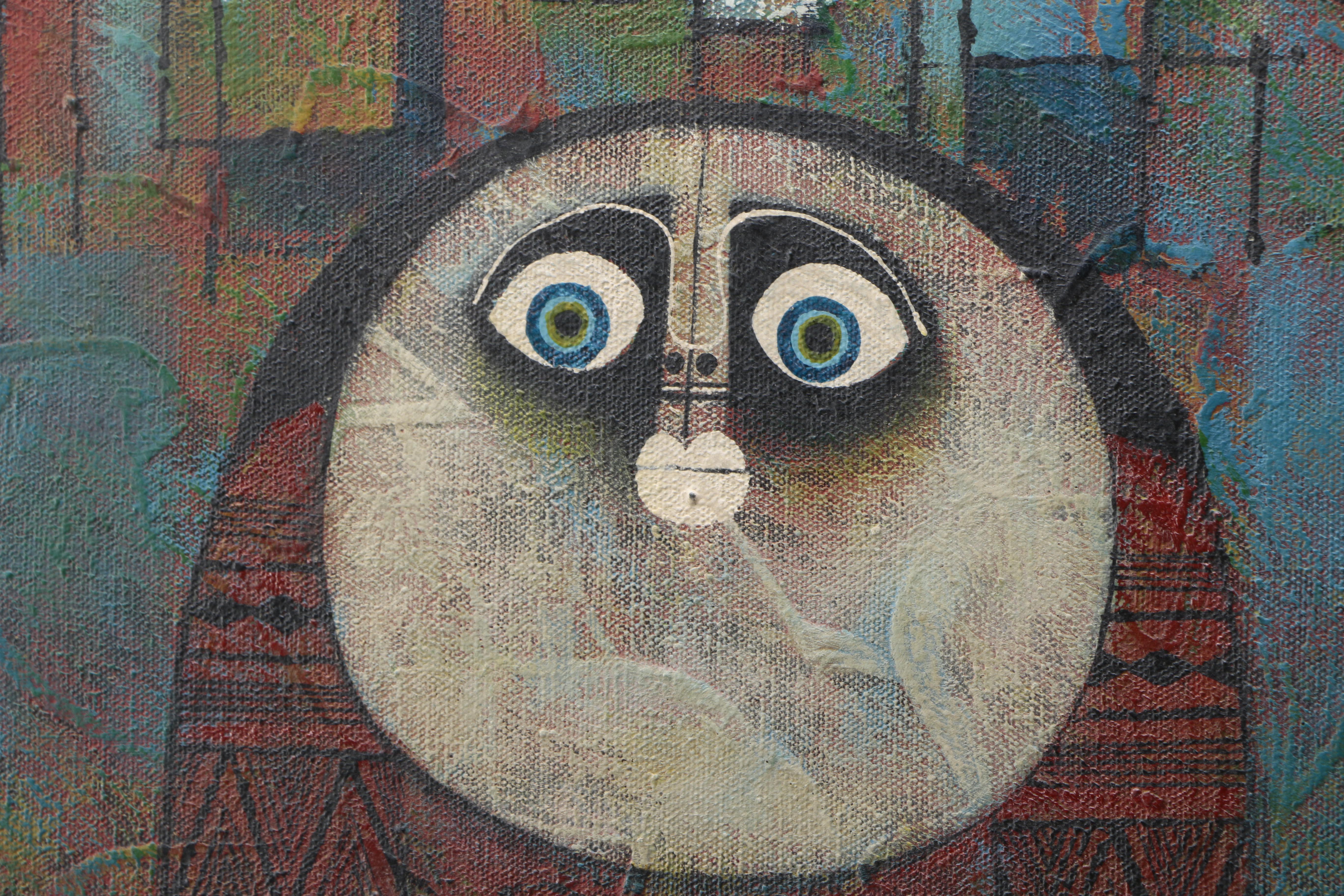 B. Dizon Oil Painting of Abstract Figure Carrying Basket