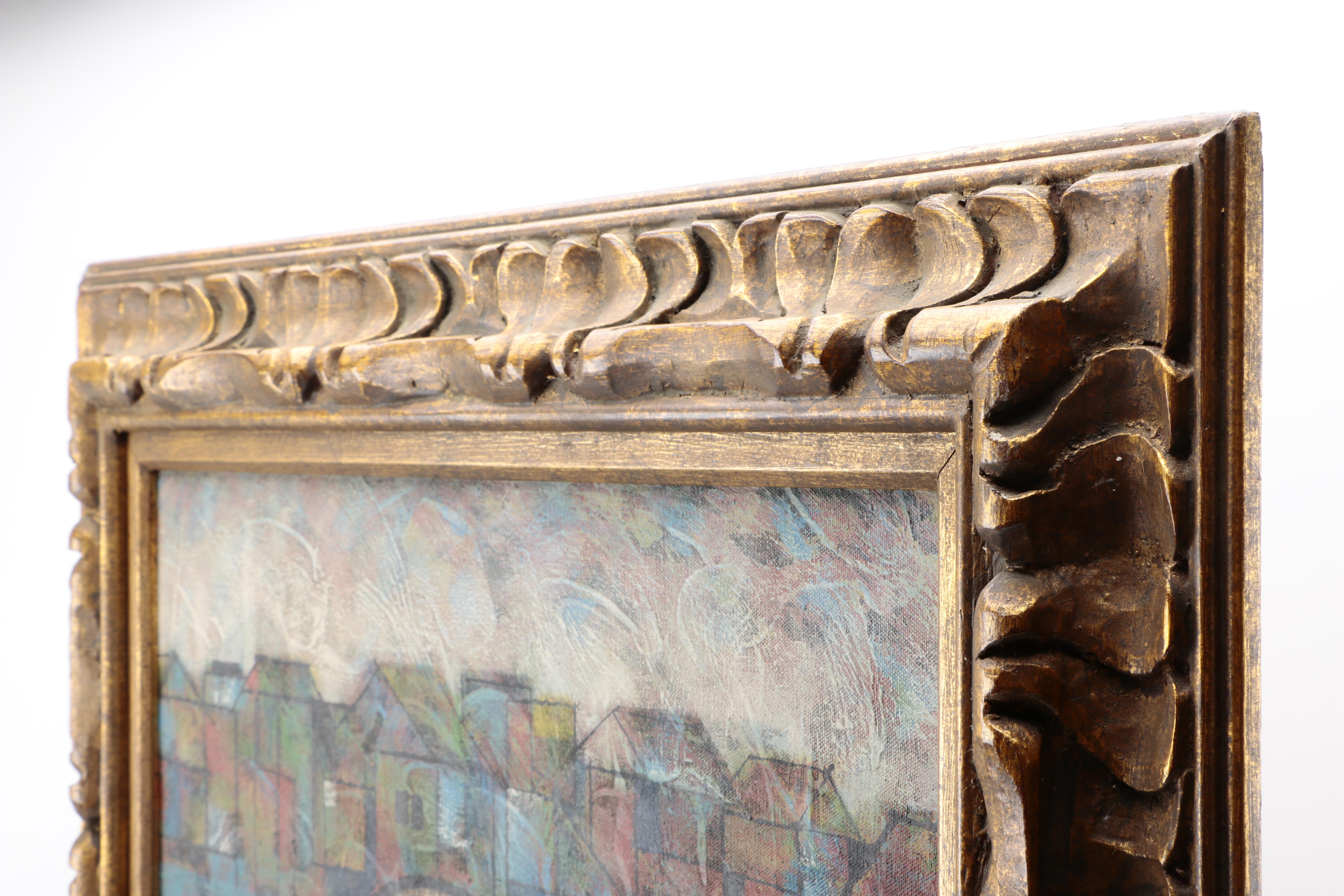 B. Dizon Oil Painting of Abstract Figure Carrying Basket