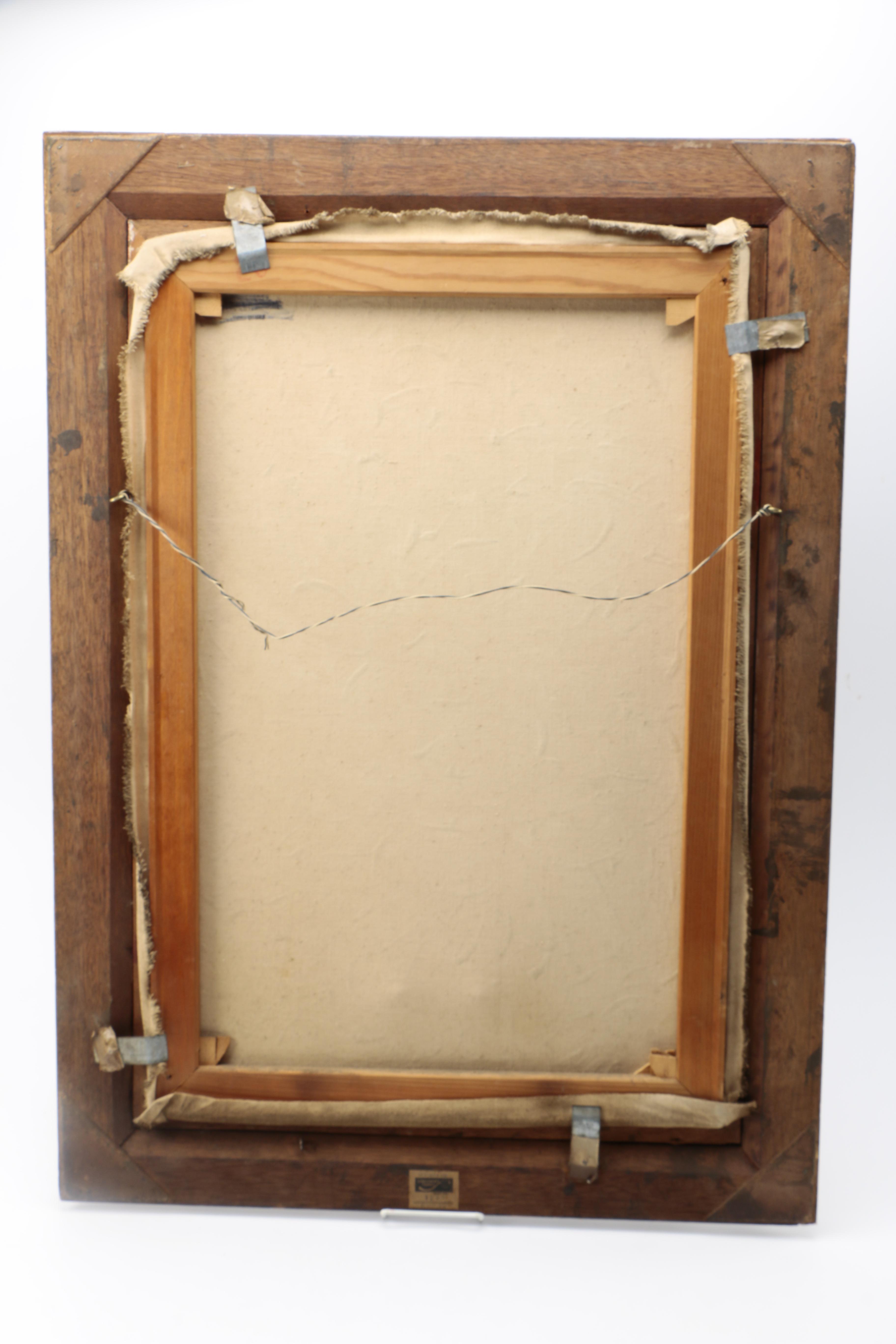 B. Dizon Oil Painting of Abstract Figure Carrying Basket