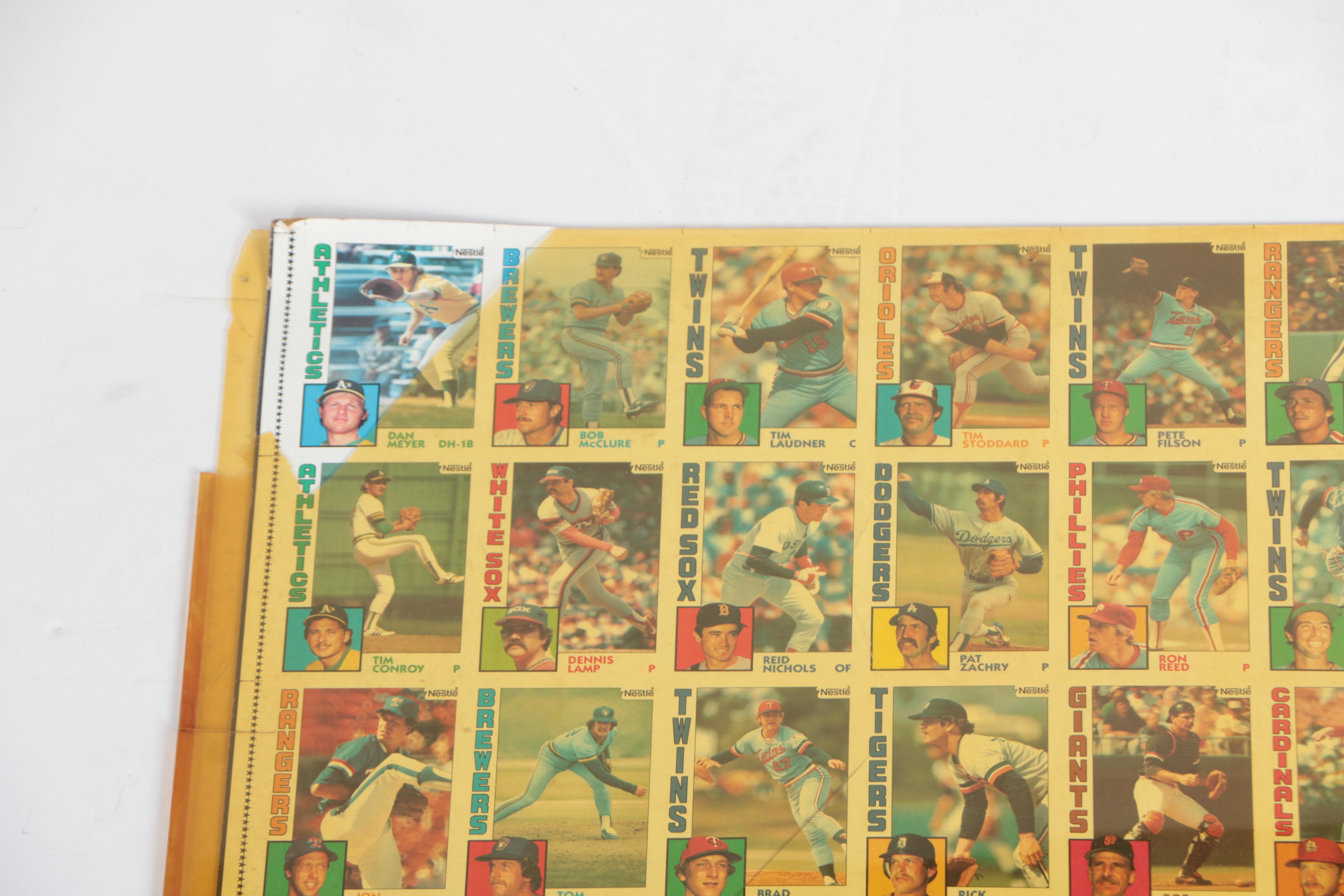 Uncut Sheet of Topps Baseball Cards from the 1984 Set