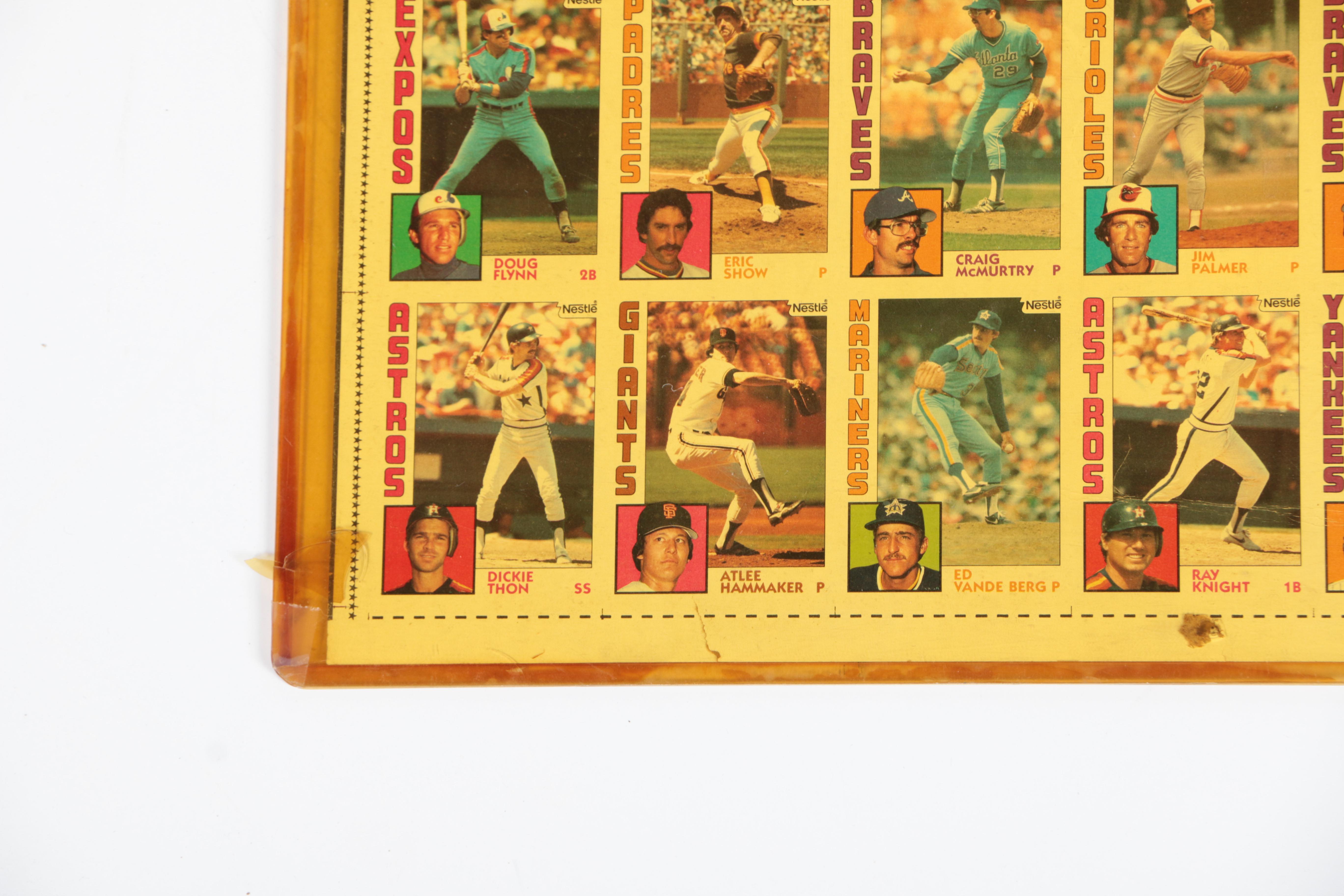 Uncut Sheet of Topps Baseball Cards from the 1984 Set