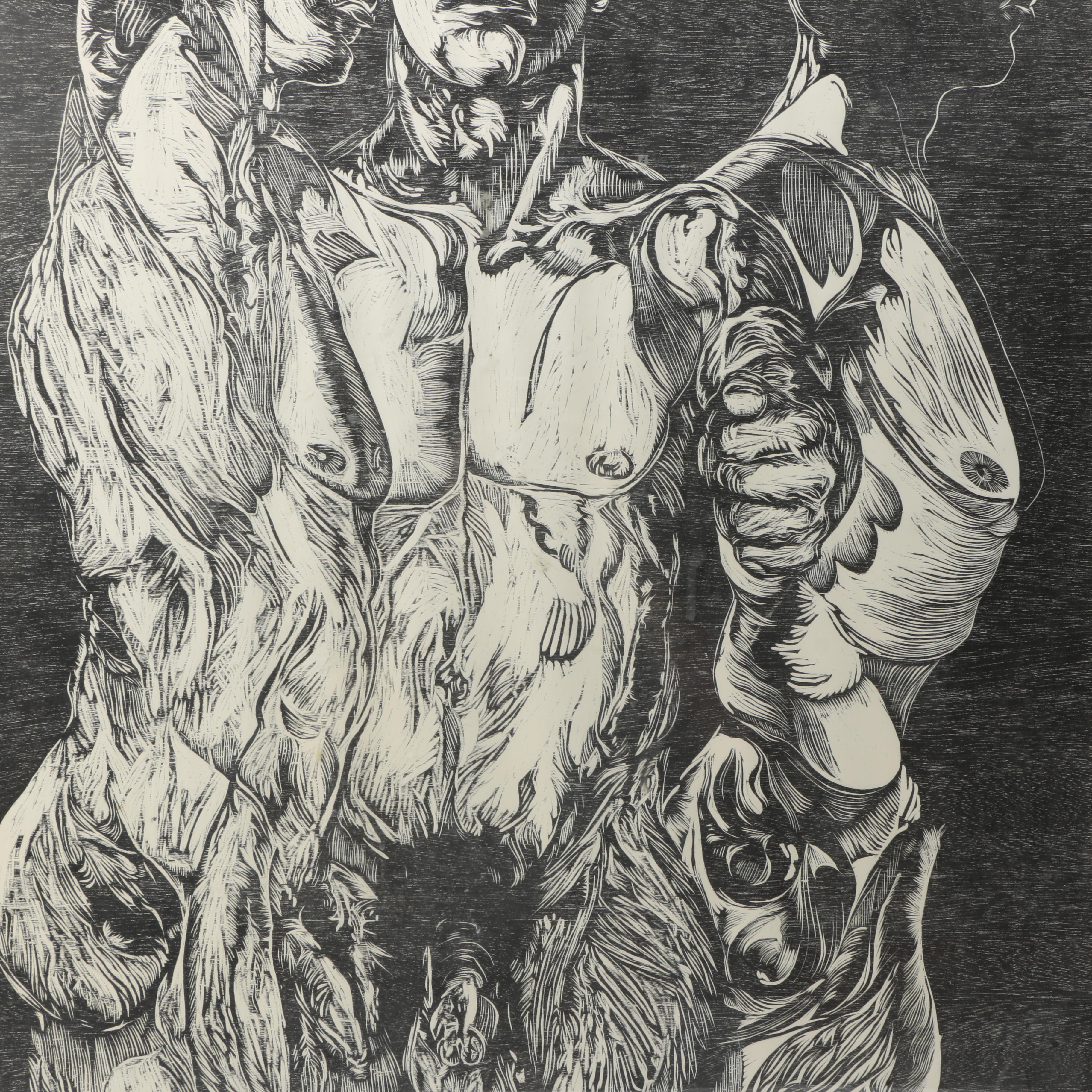 J. Phillips Limited Edition Woodbock Print "Aus Siberien II"