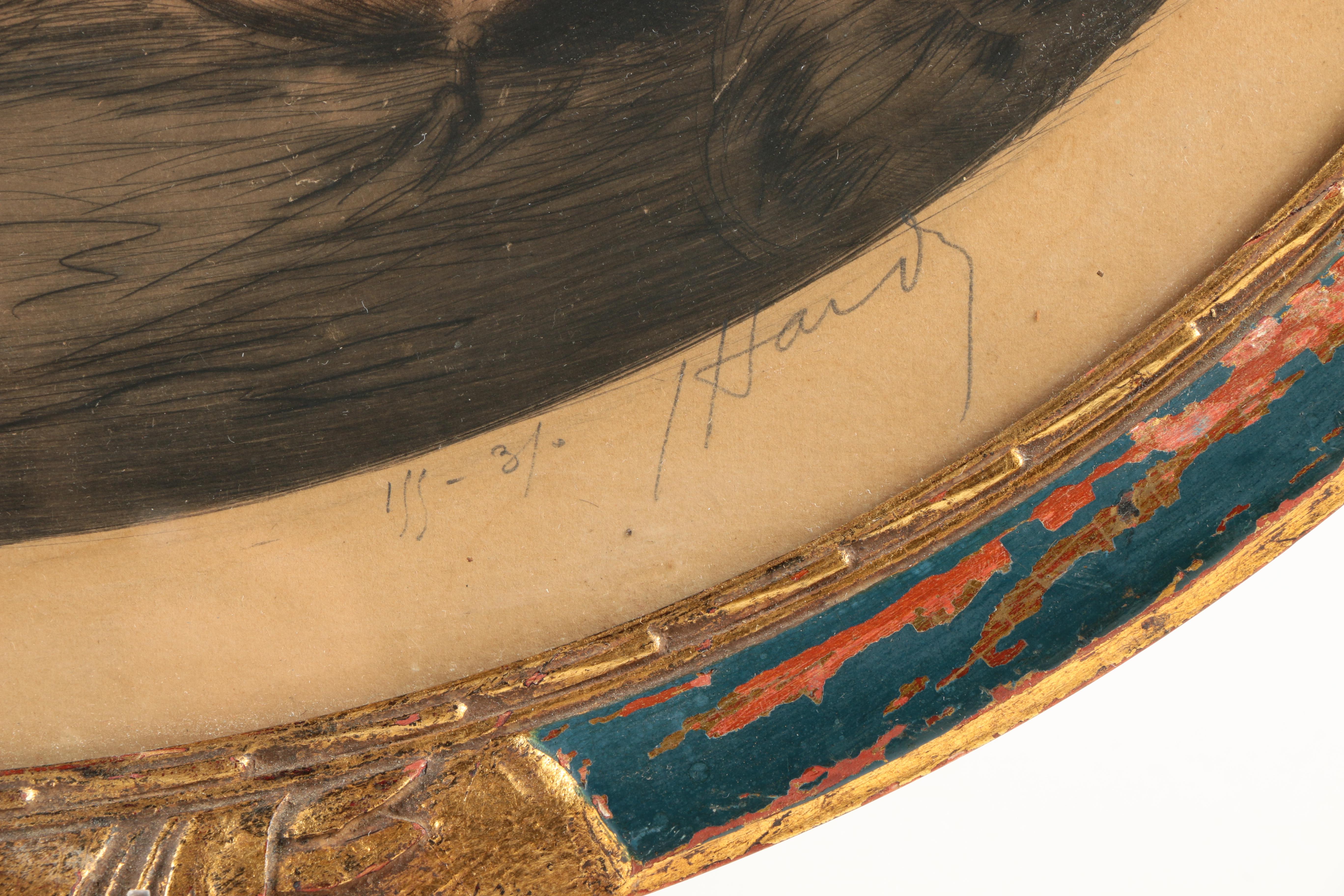 Jean Hardy Hand-Colored Etching with Aquatint of Reading Woman