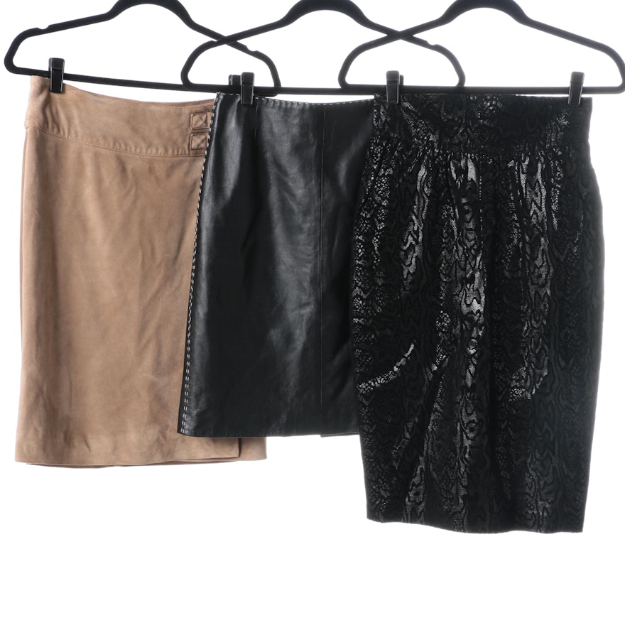 Leather Skirts Featuring Escada and Neiman Marcus