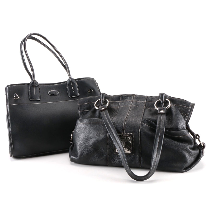 Tignanello and Tod's Black Leather Handbags